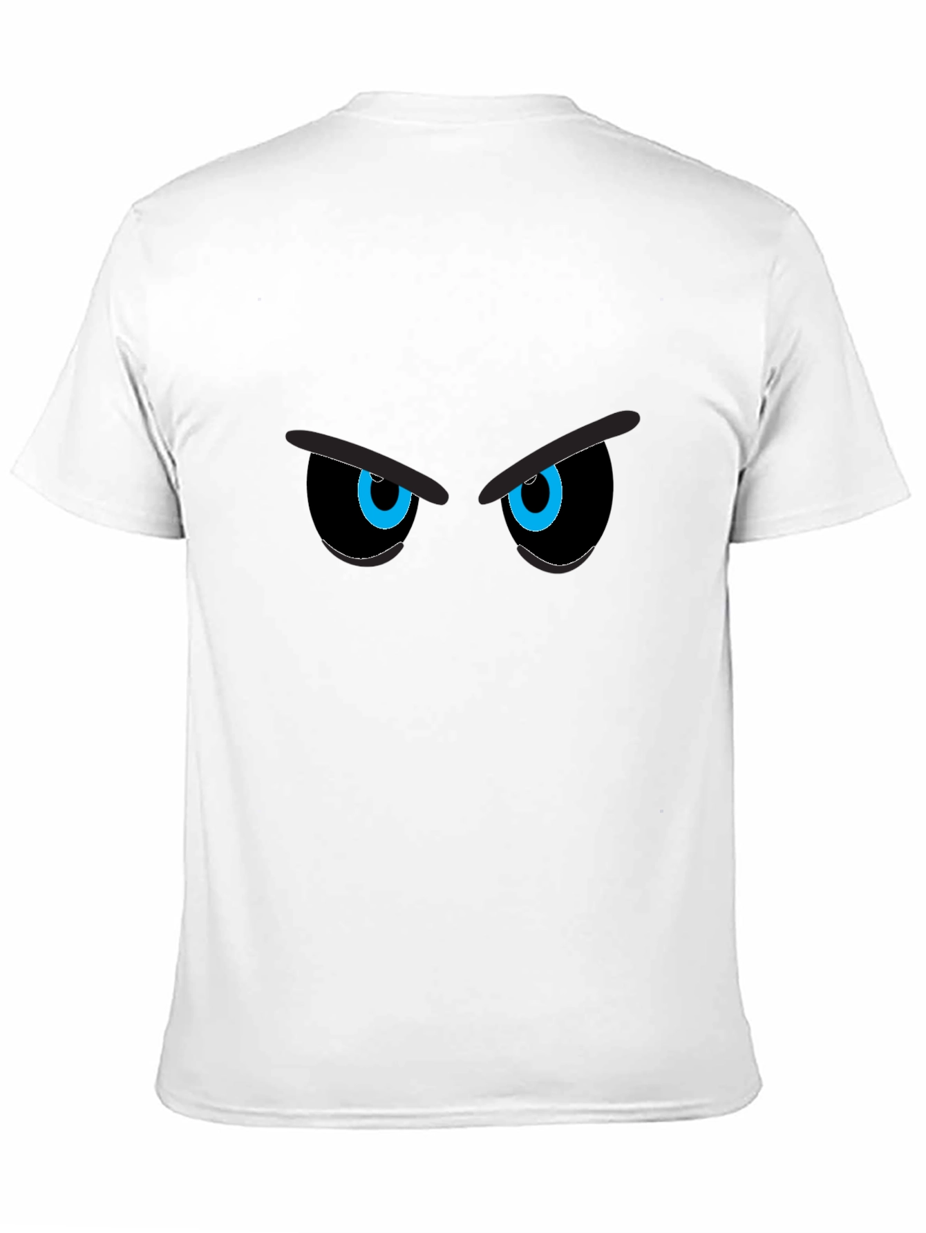 Black Men's Black T-Shirt with Angry Eye Graphic view 11
