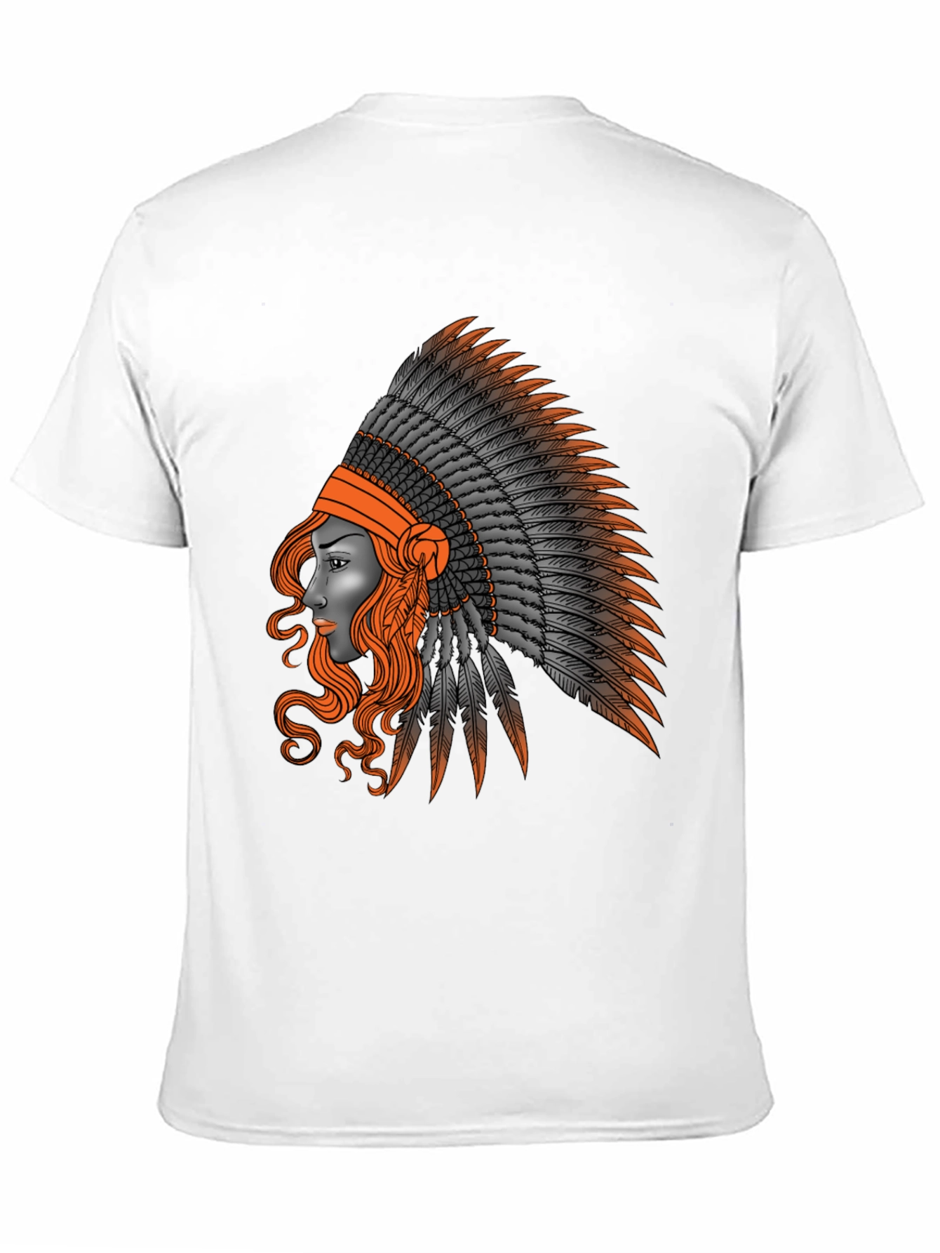 Black Native American Headdress Graphic T-Shirt view 11