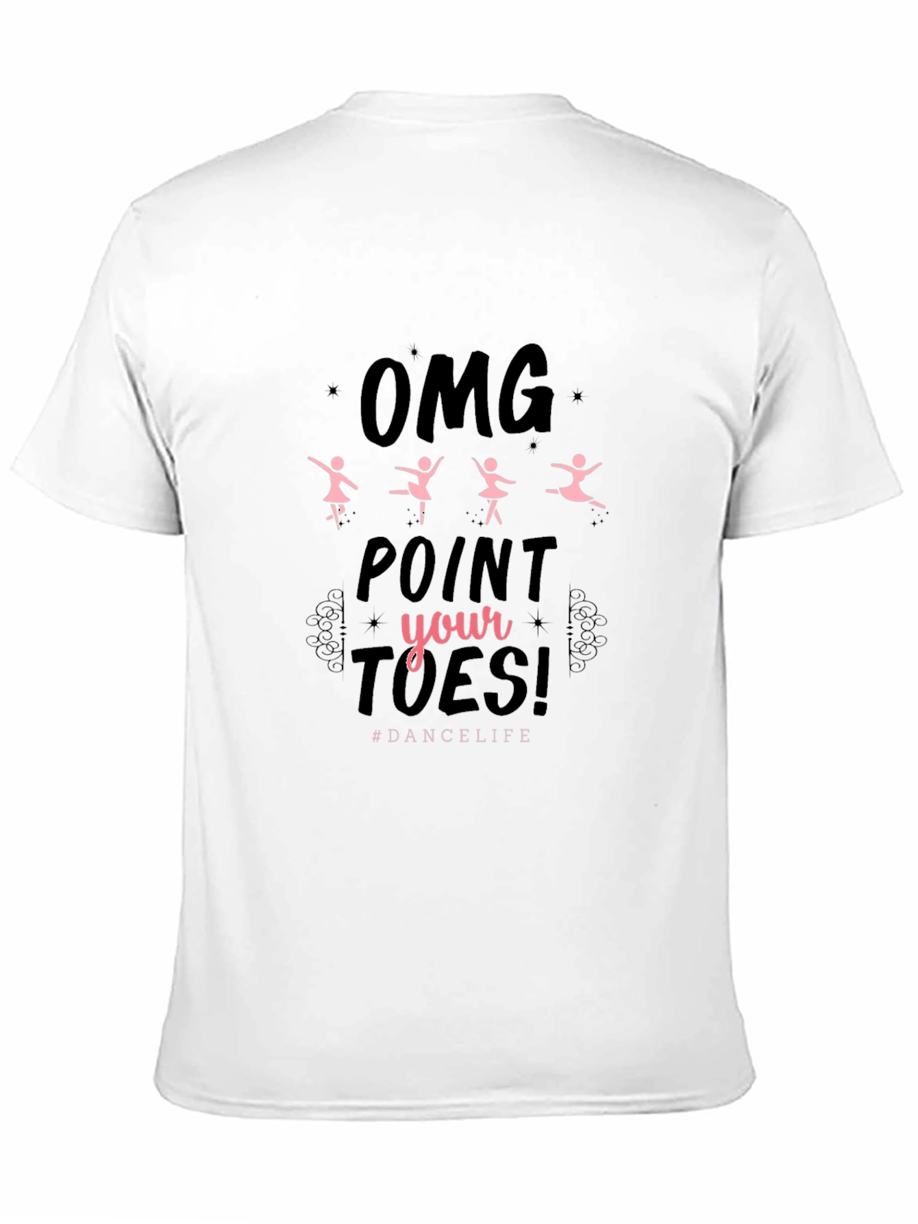 Black Dance Life T-Shirt - OMG Point Your Toes! Black view 11