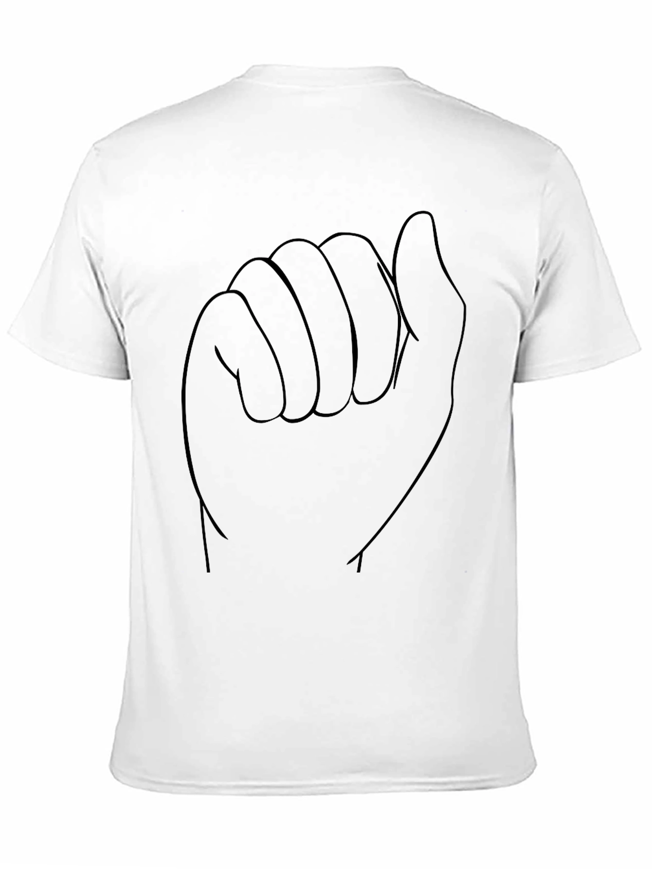 Black Black T-Shirt with Fist Outline view 11