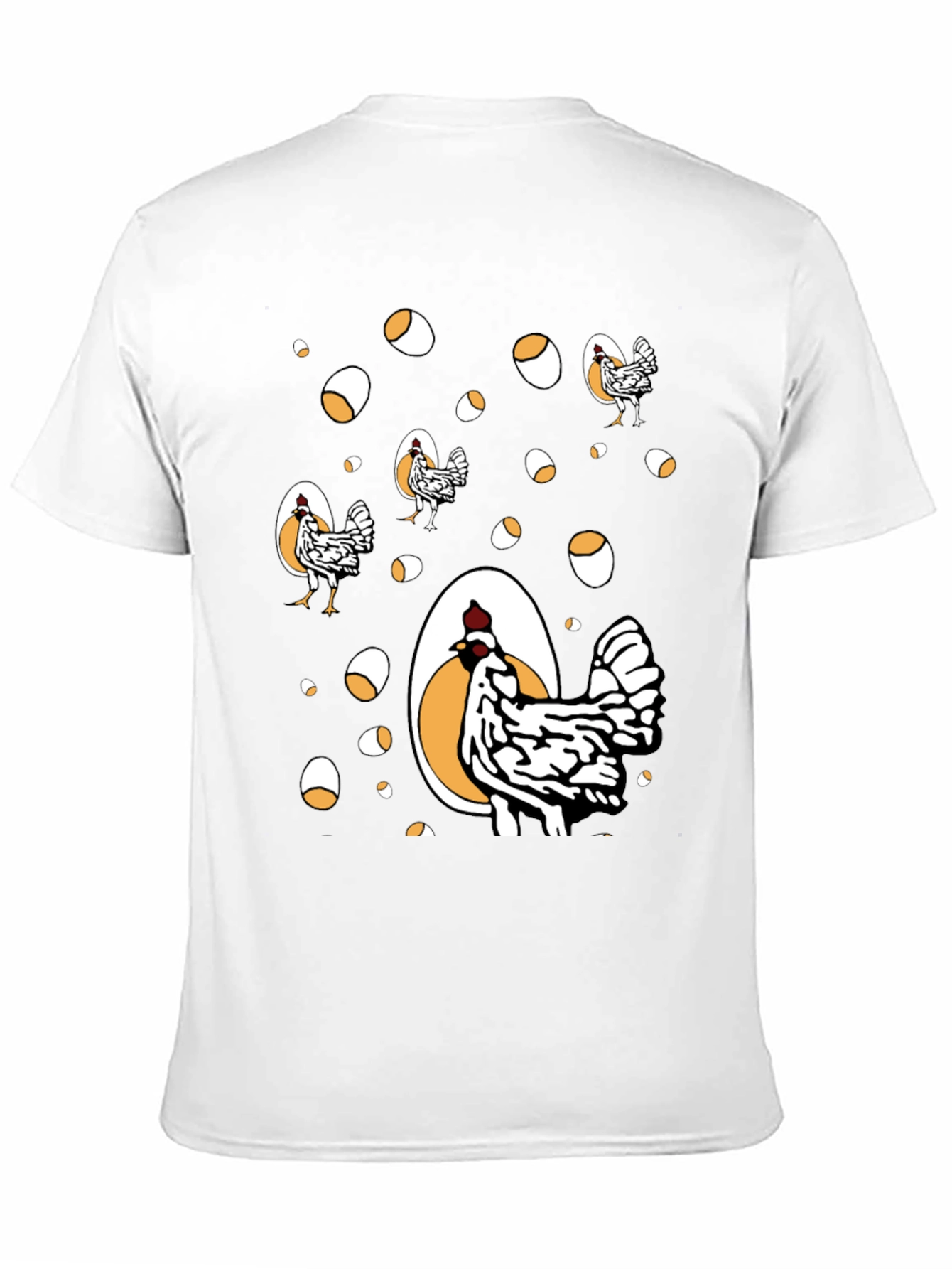 Black Funny Chicken & Egg Graphic Tee view 11