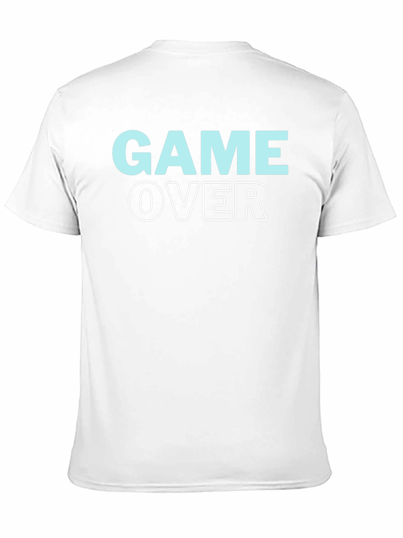 Black Game Over Graphic Print Crew Neck T-Shirt view 11