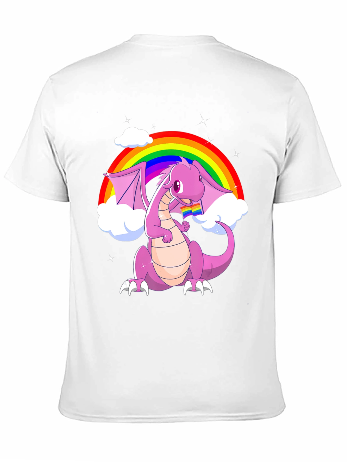 Black Rainbow Dragon Pride T-Shirt view 11