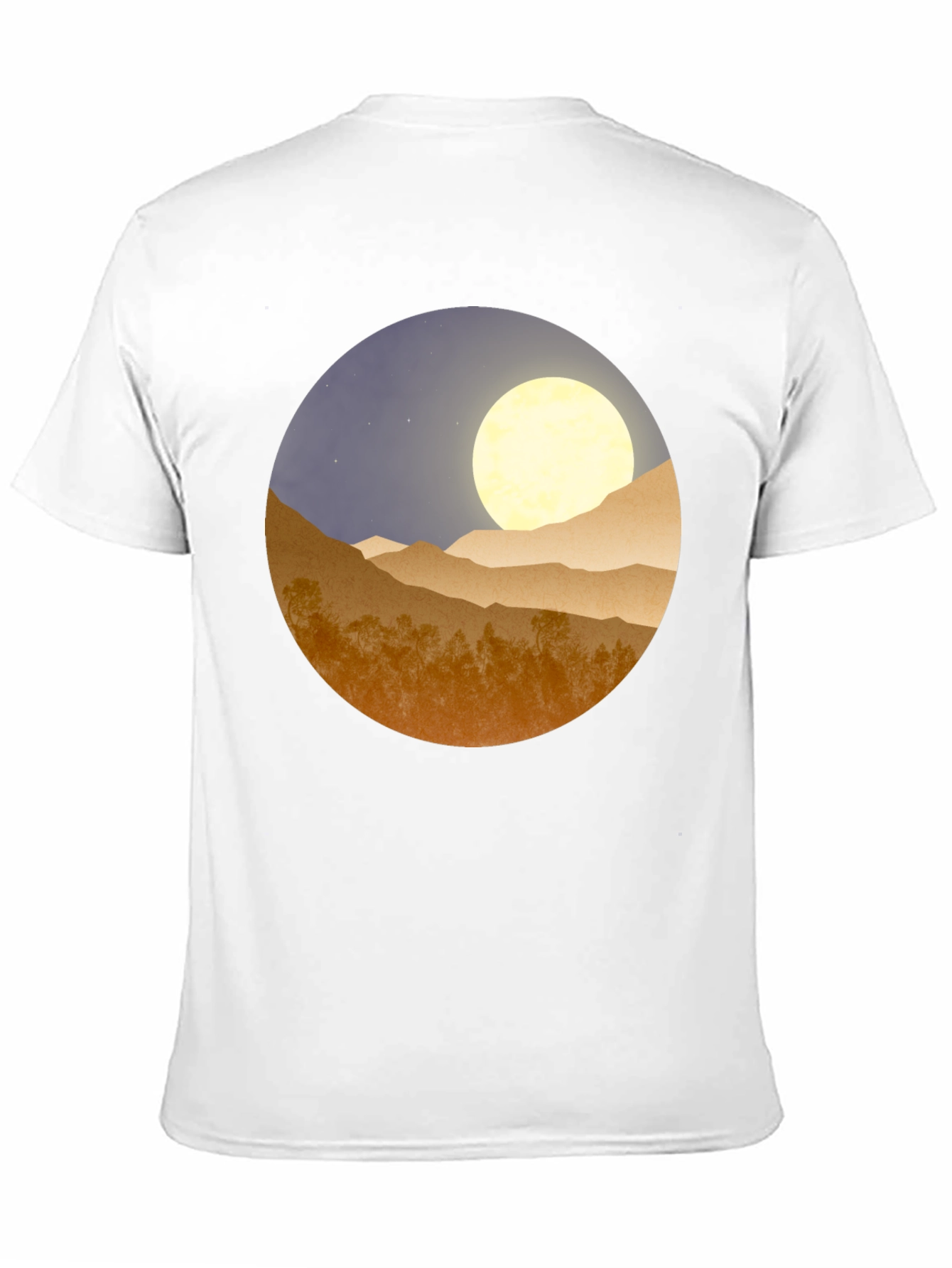 Black Moonlit Mountain Graphic Tee - Soft Black Cotton Blend view 11