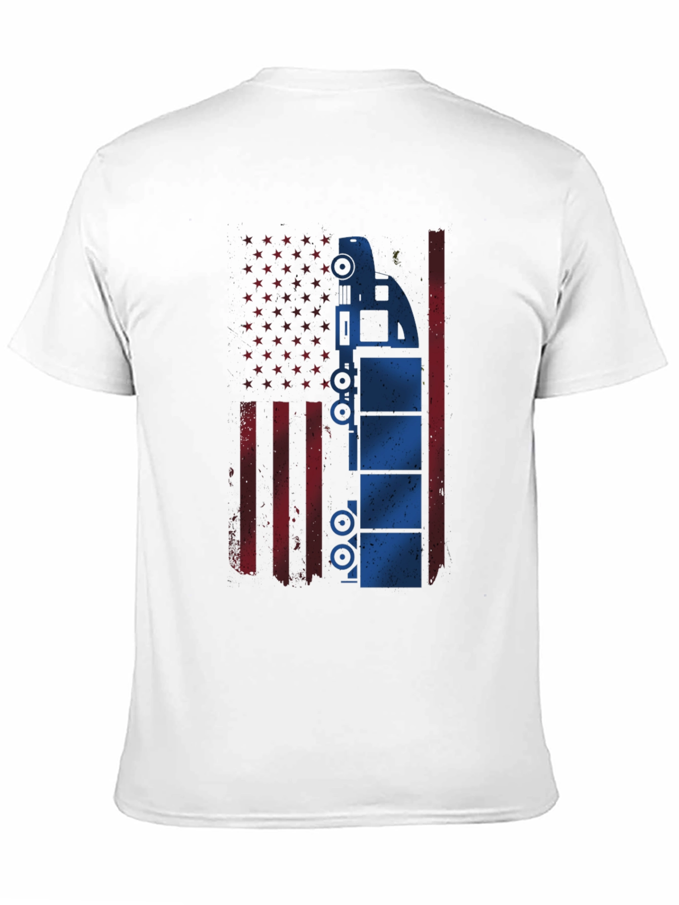 Black American Flag Trucker T-Shirt view 11
