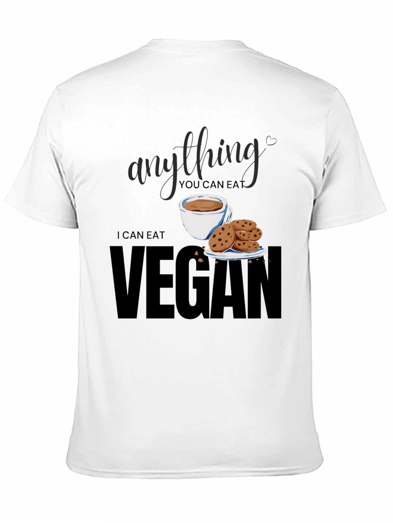 Black Vegan T-Shirt - Anything You Can Eat I Can Eat Vegan view 11