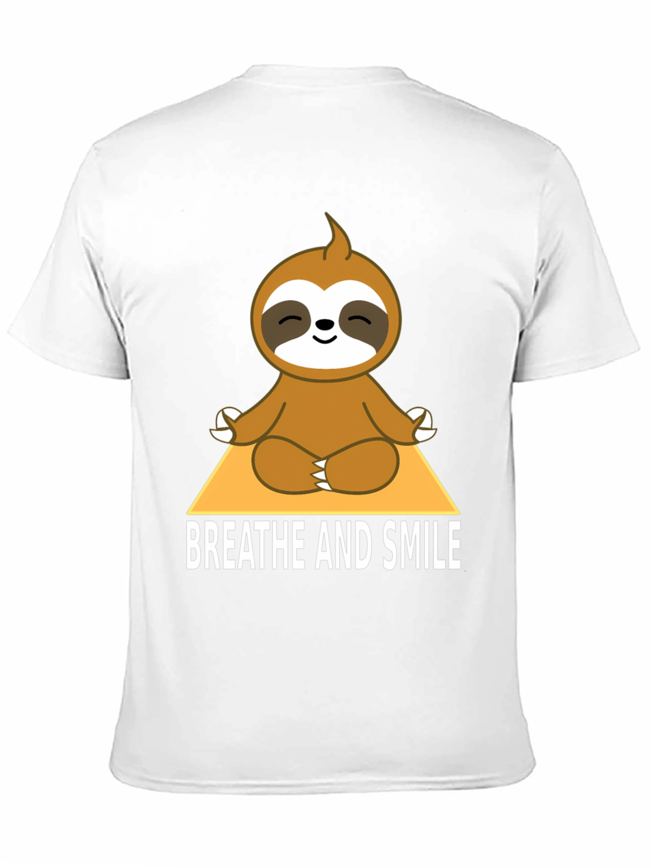 Black Meditating Sloth T-Shirt - Breathe and Smile view 11