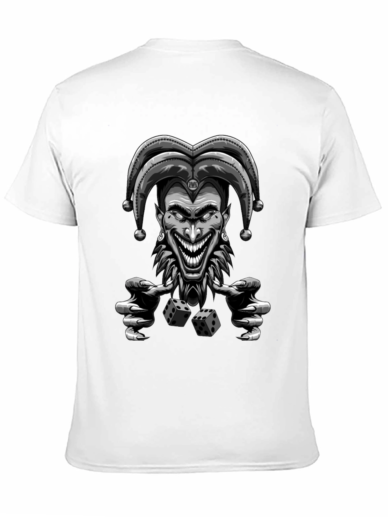Black Creepy Joker Dice Graphic Tee - Men's Black T-Shirt view 11