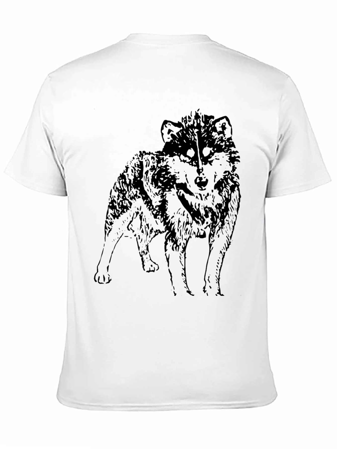 Black Wolf Graphic Black T-Shirt - Men's Short Sleeve view 11