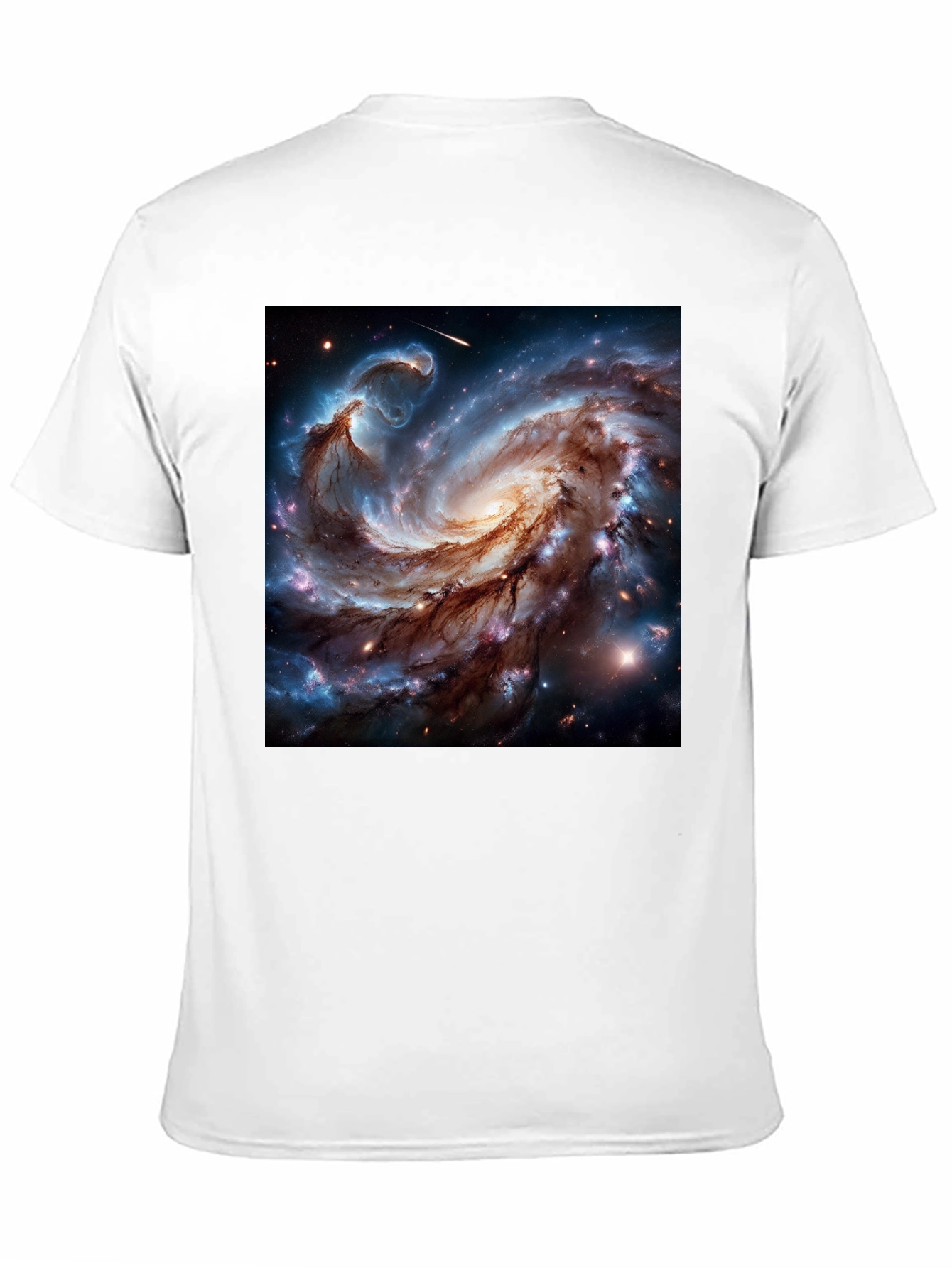 Black Cosmic Galaxy Graphic Tee - Black Cotton Blend T-Shirt view 11