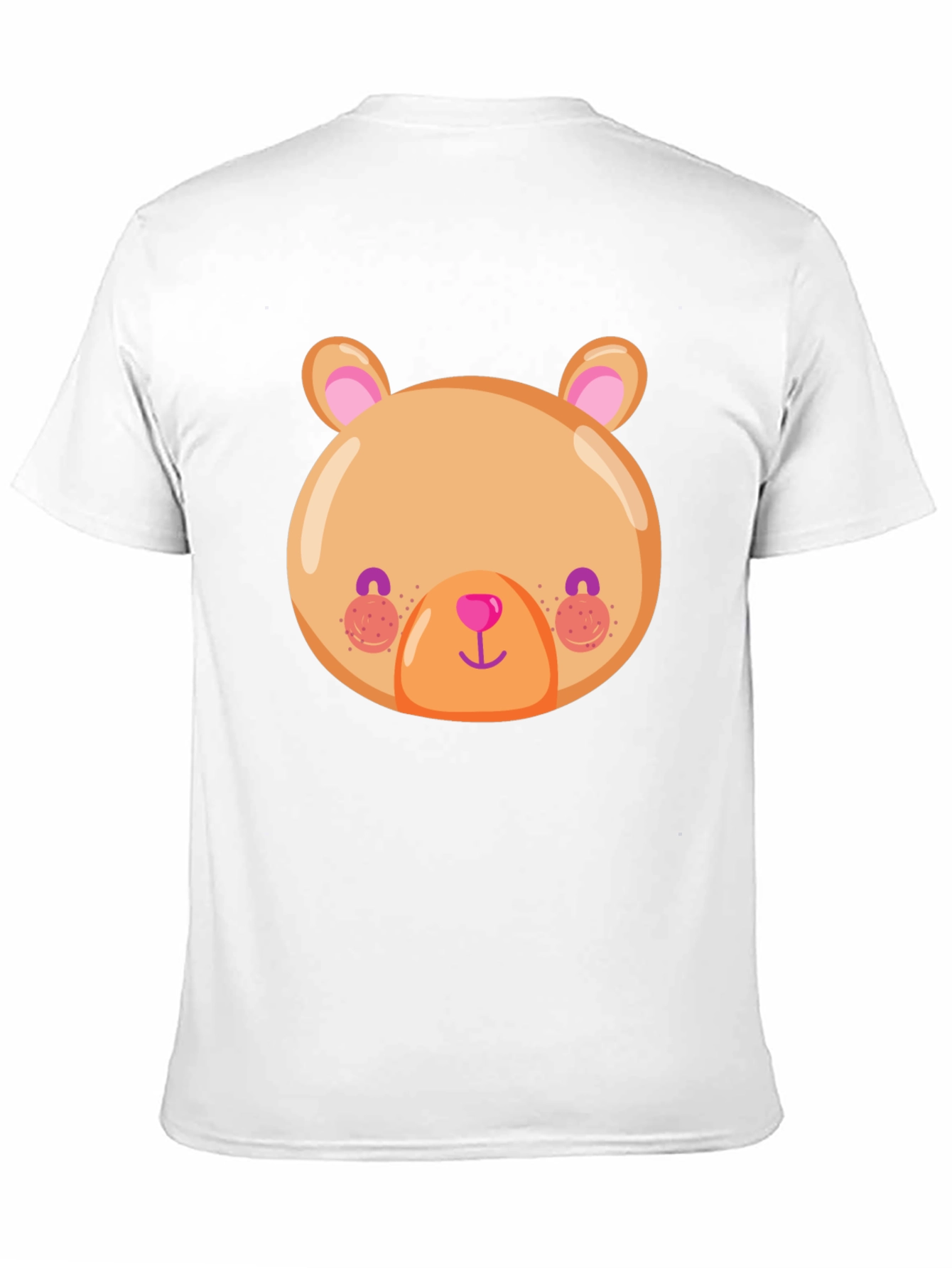 Black Cute Bear Face Graphic Tee - Soft Black T-Shirt view 11