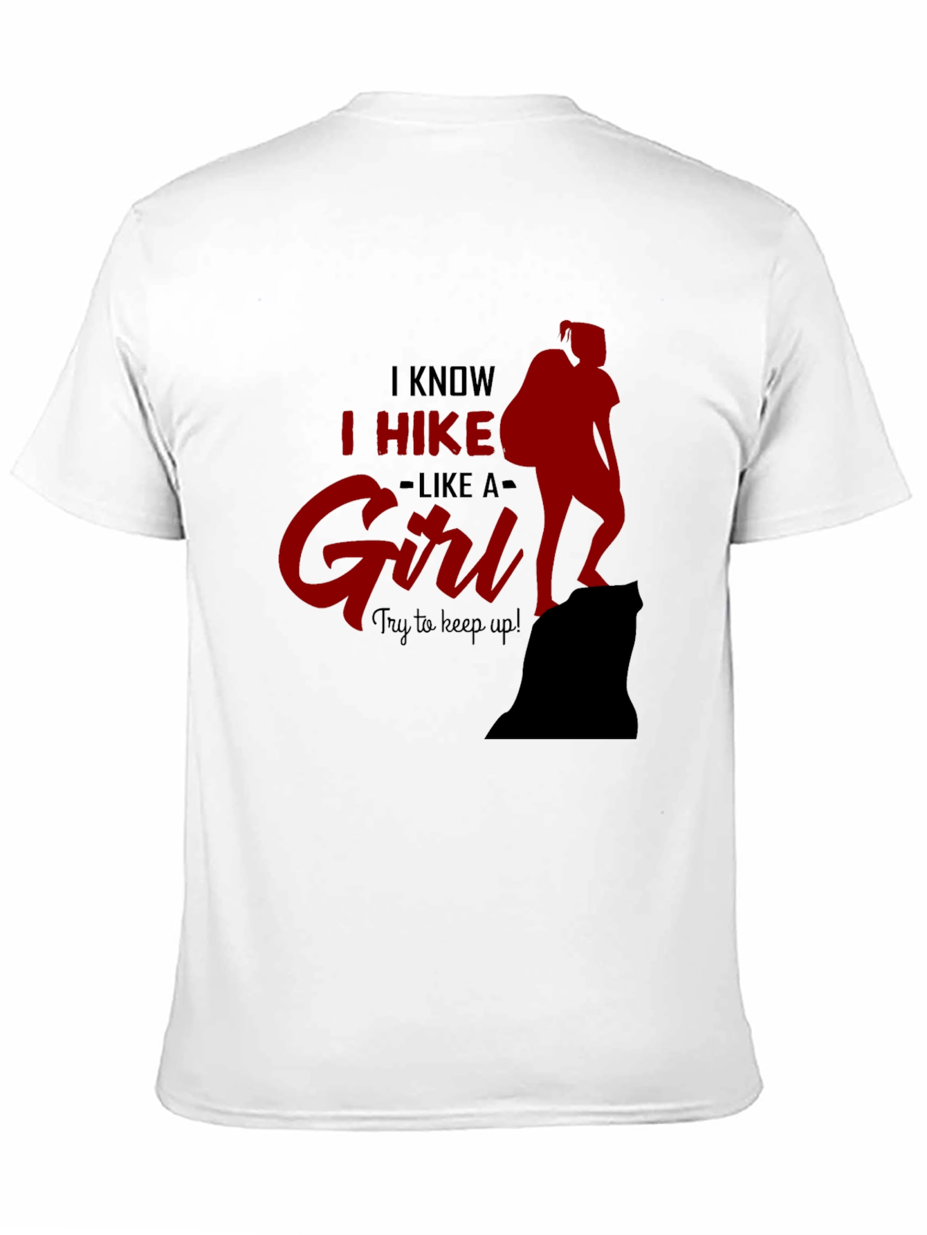Black I Hike Like A Girl T-Shirt view 11