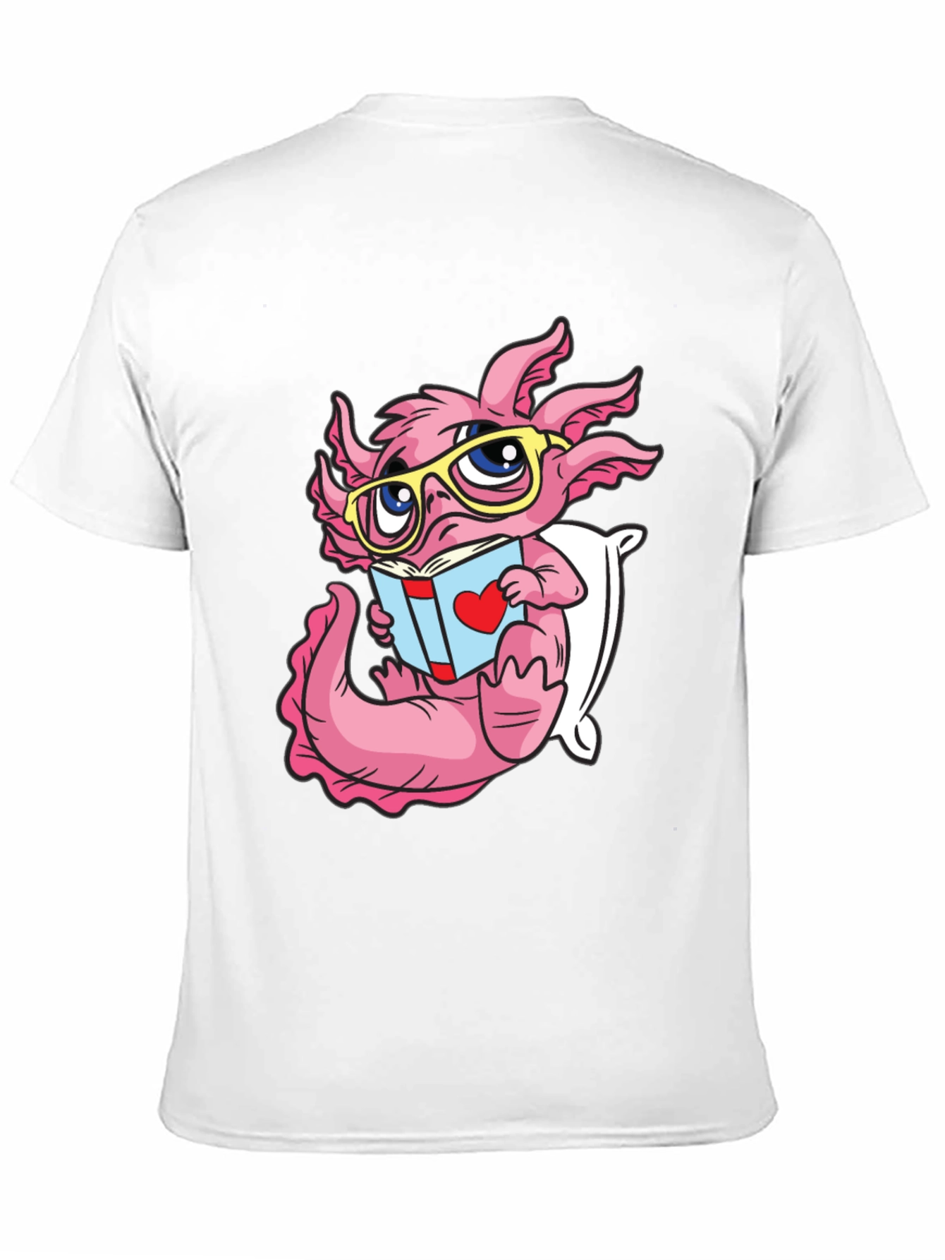 Black Axolotl Reading Book T-Shirt view 11