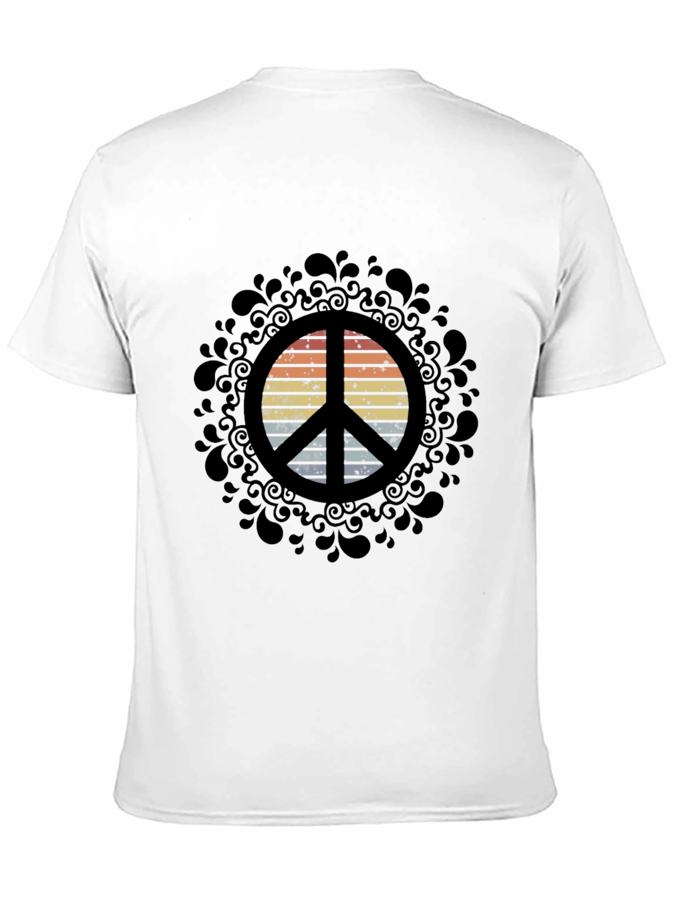 Black Retro Peace Sign Graphic Tee - Black view 11