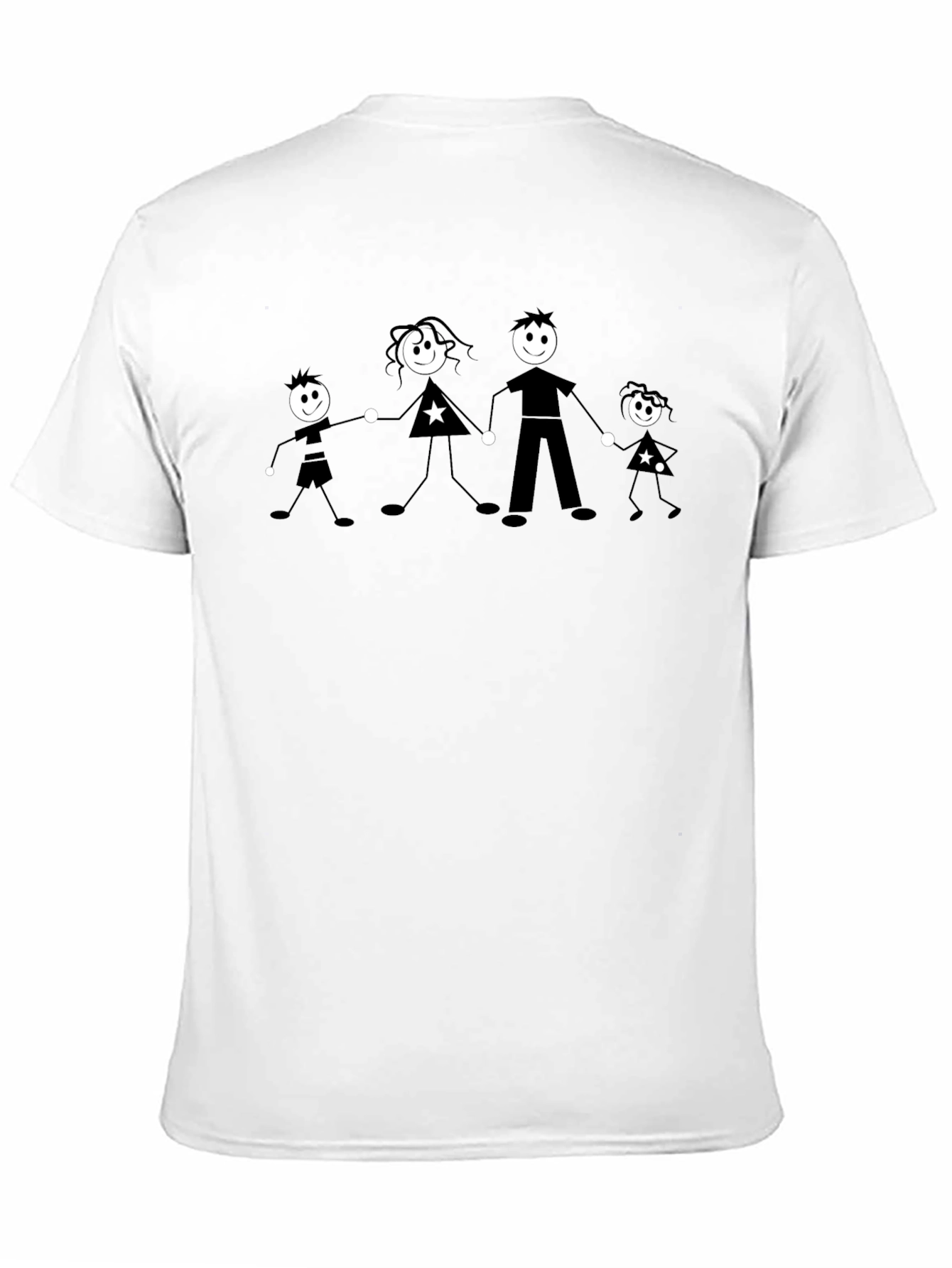 Black Family Stick Figure Black T-Shirt view 11