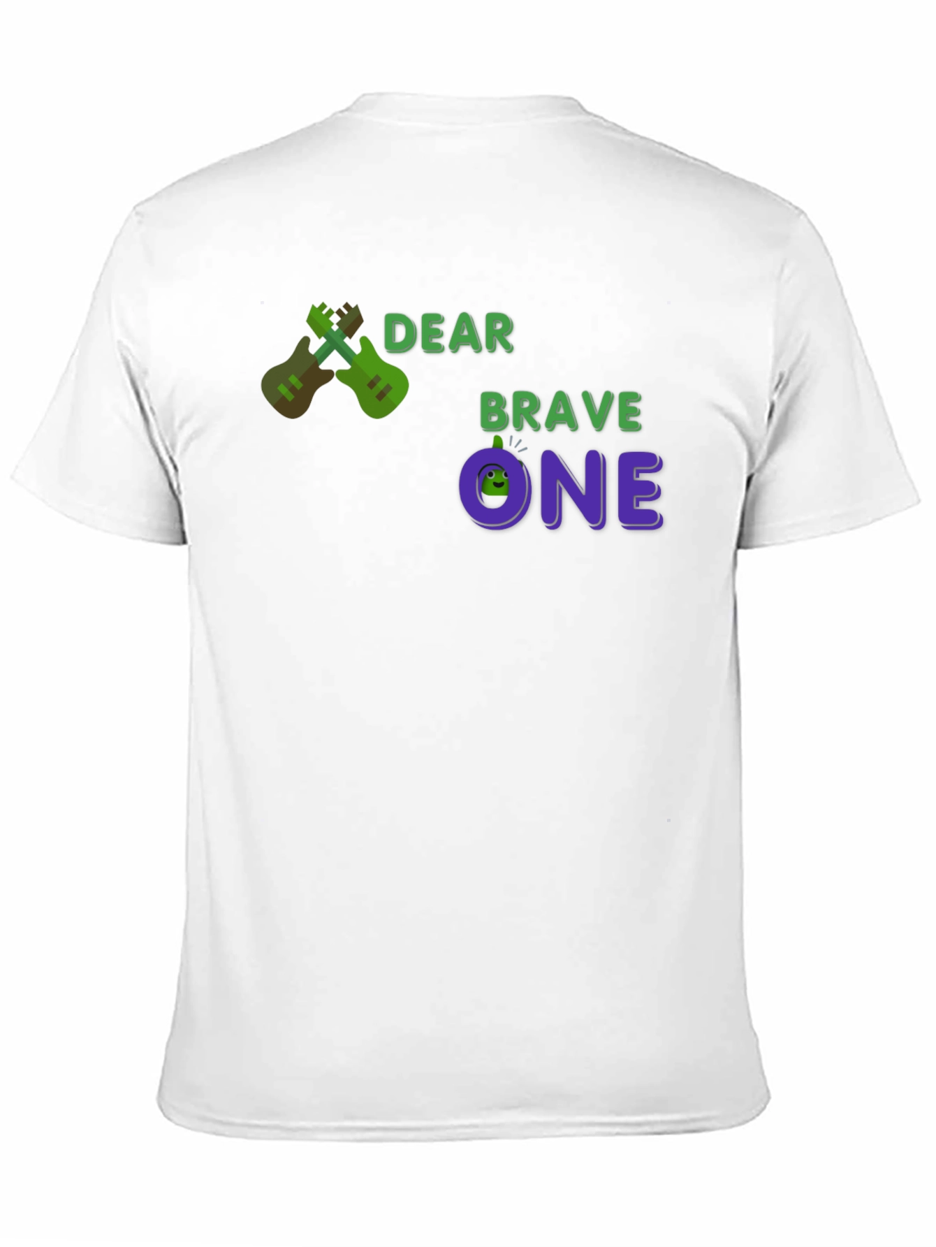 Black Dear Brave One T-Shirt - Guitar Design view 11