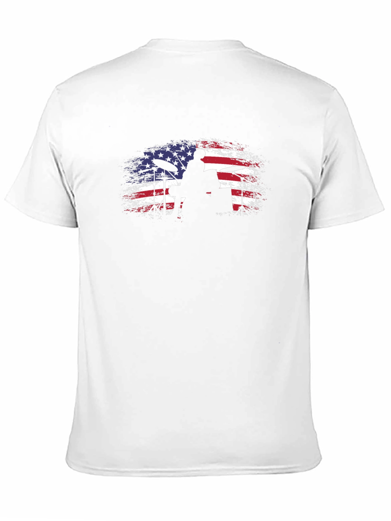 Black American Flag Drummer Black T-Shirt view 11