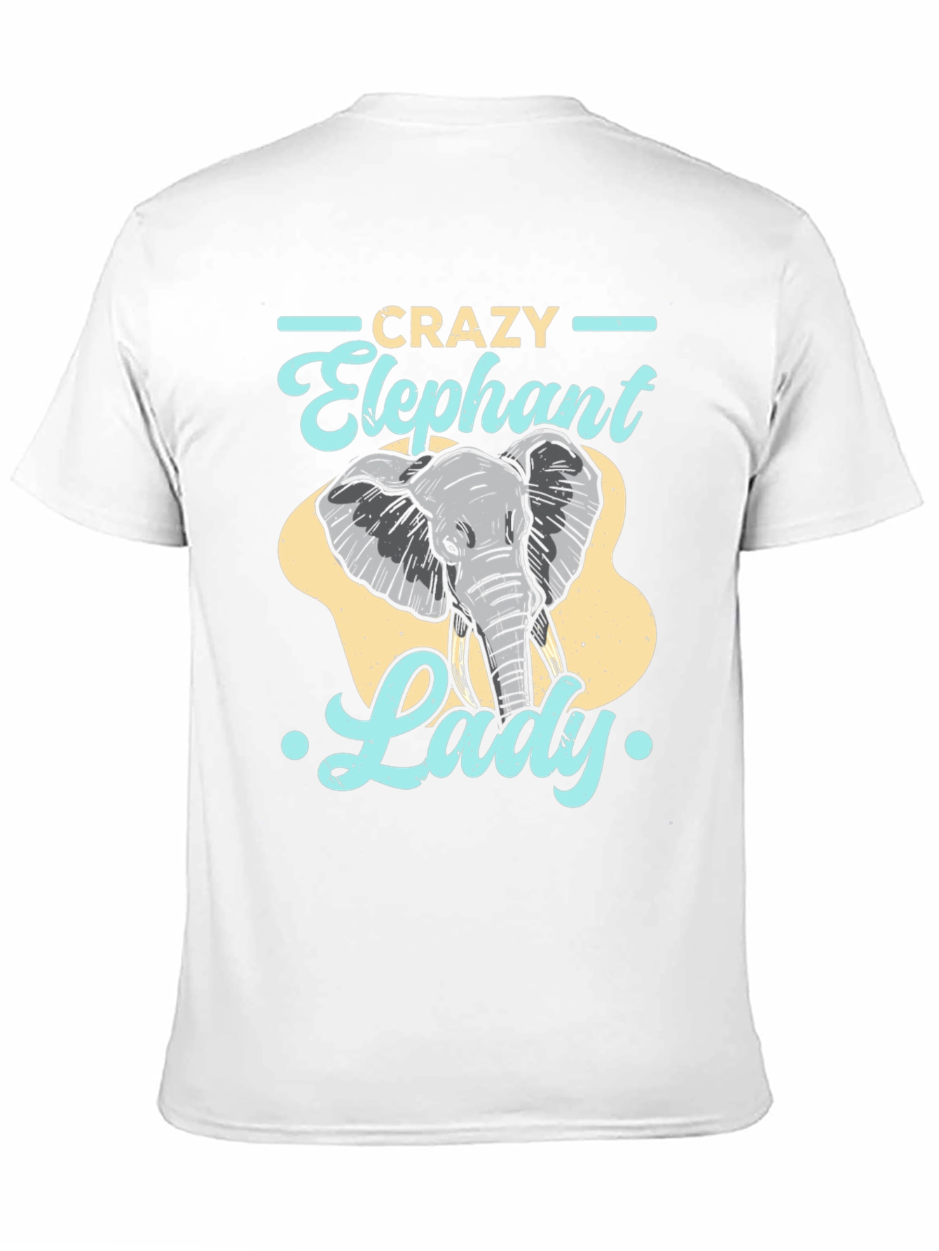 Black Crazy Elephant Lady Graphic Tee - Fun Animal Lover Shirt view 11
