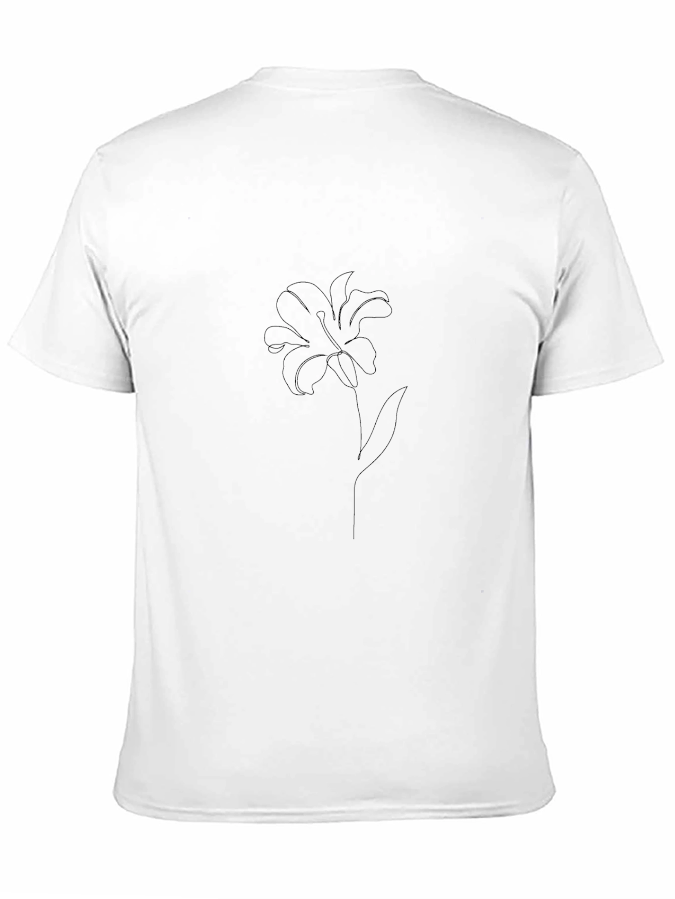 Black Black Lily Line Art T-Shirt view 11