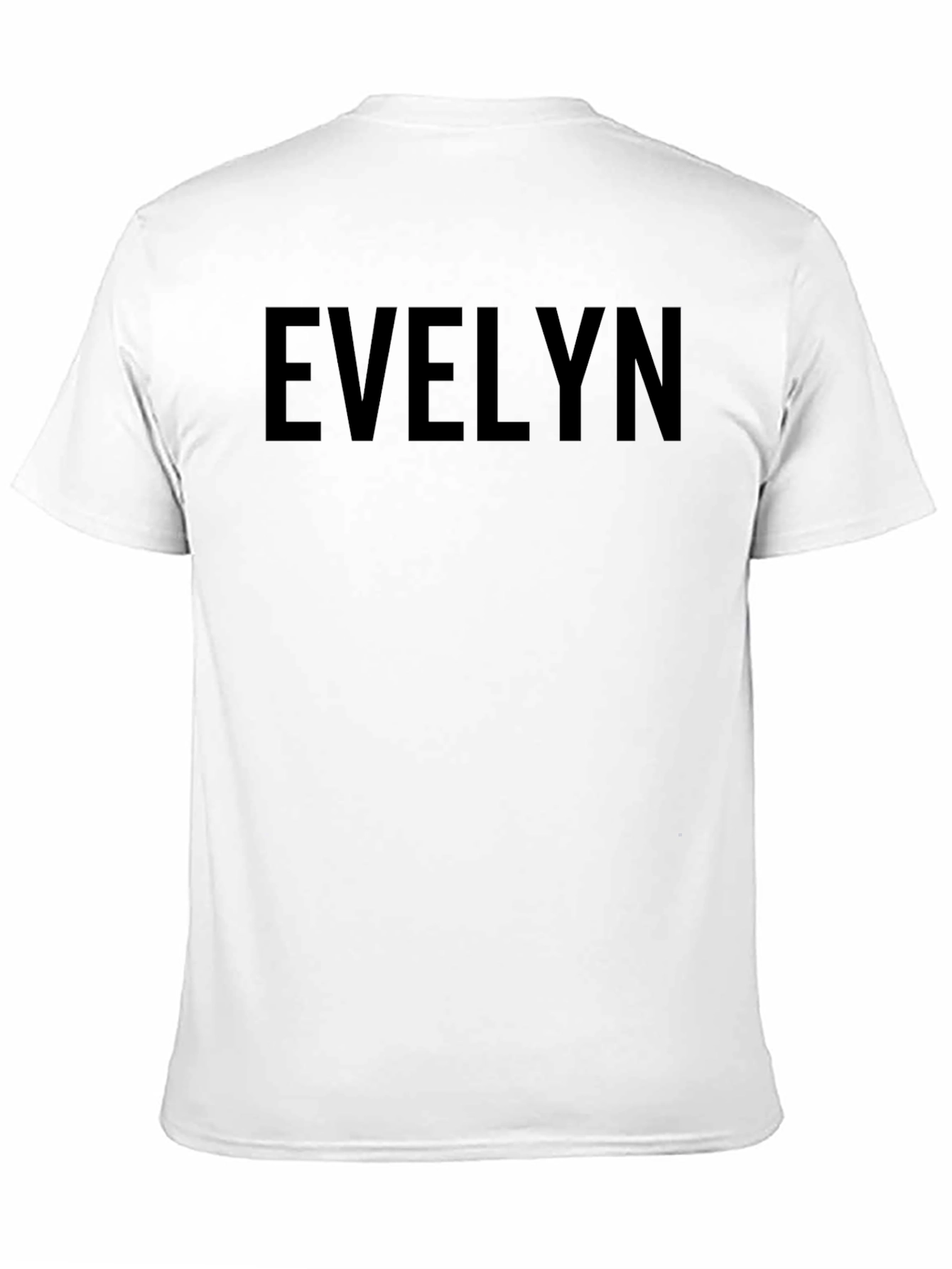 Black EVELYN Text Graphic Black T-Shirt Casual Top view 11
