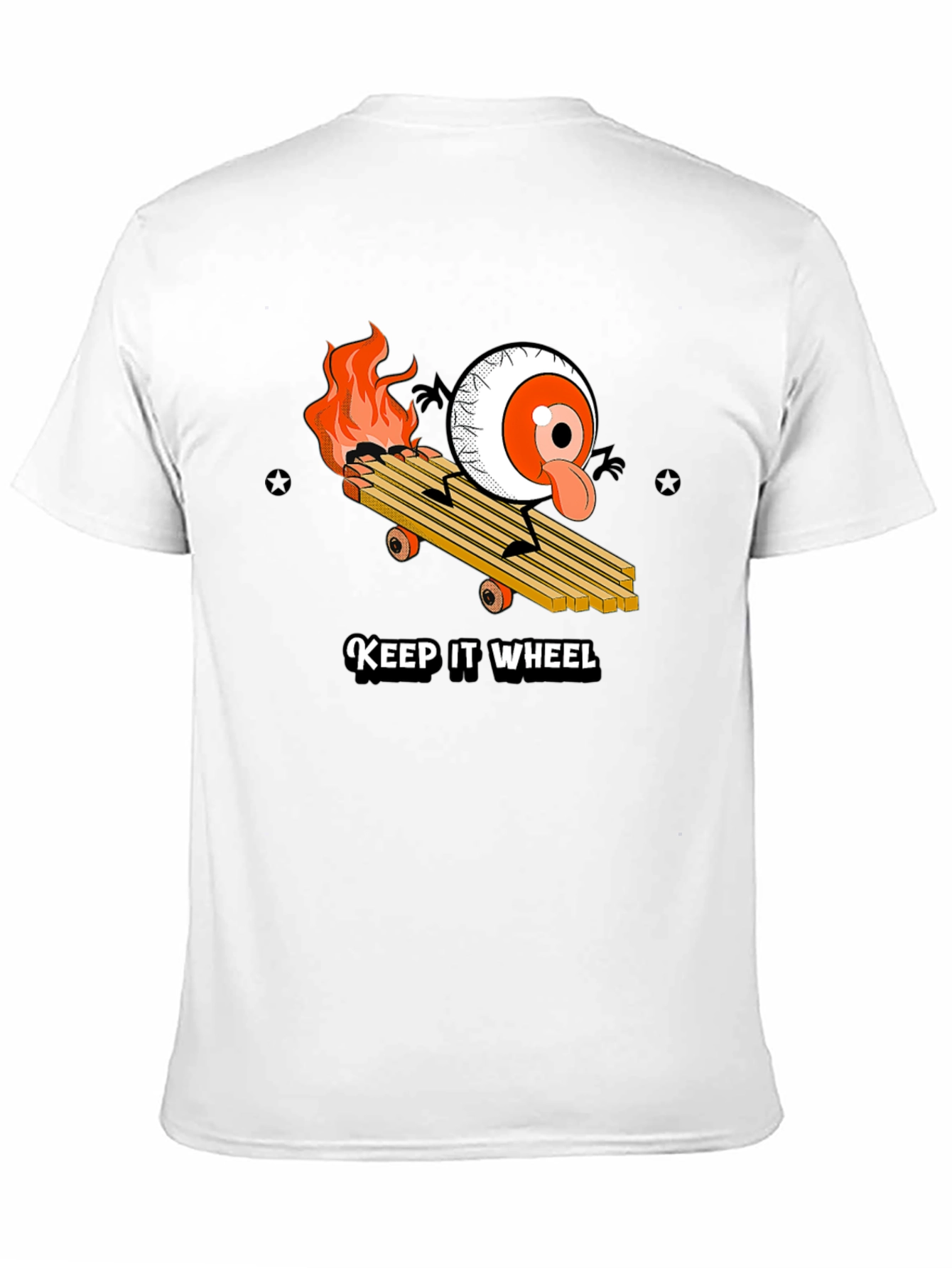 Black Keep It Wheel Eyeball Skateboard Graphic Tee view 11