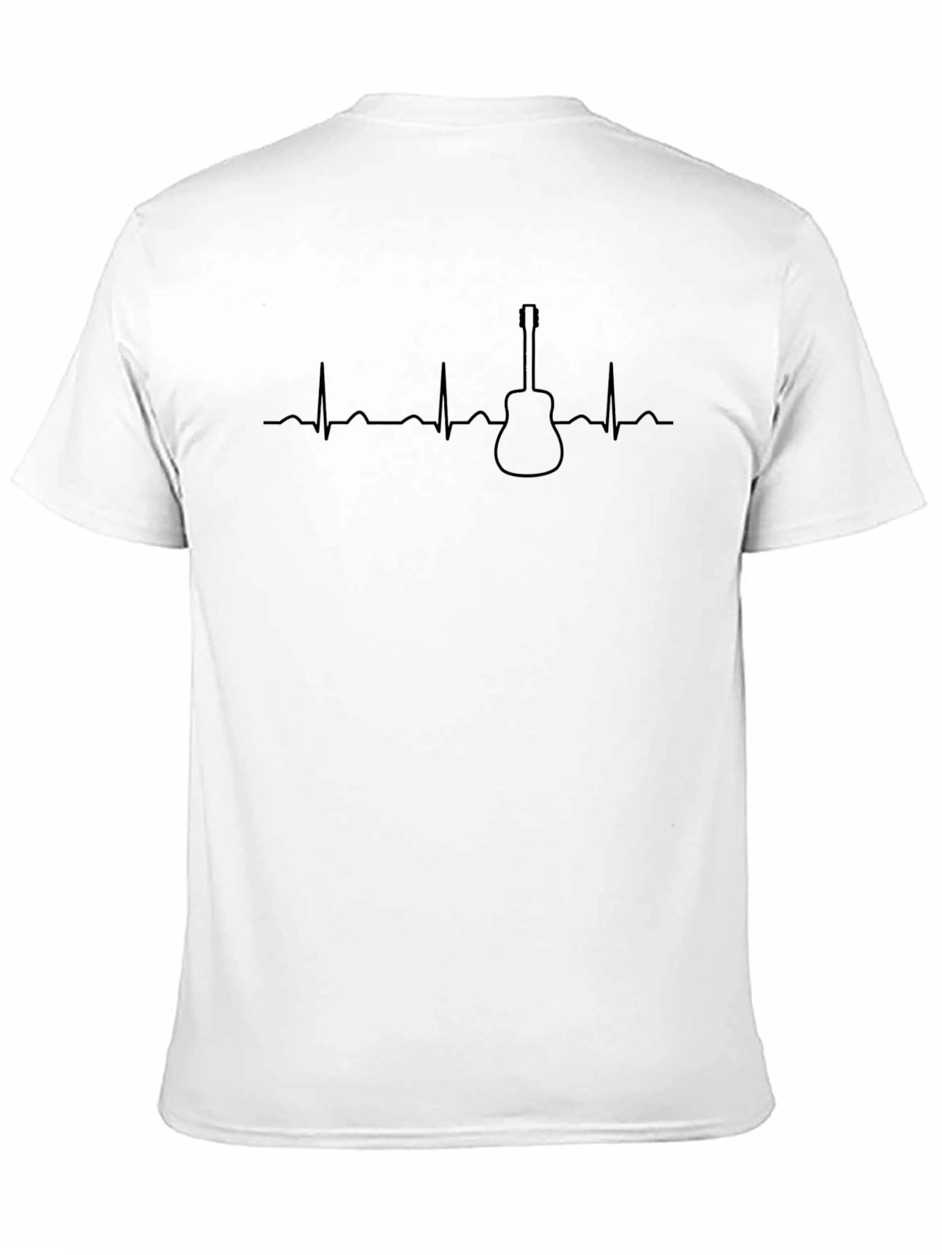 Black Guitar Heartbeat T-Shirt - Music Lover Tee view 11