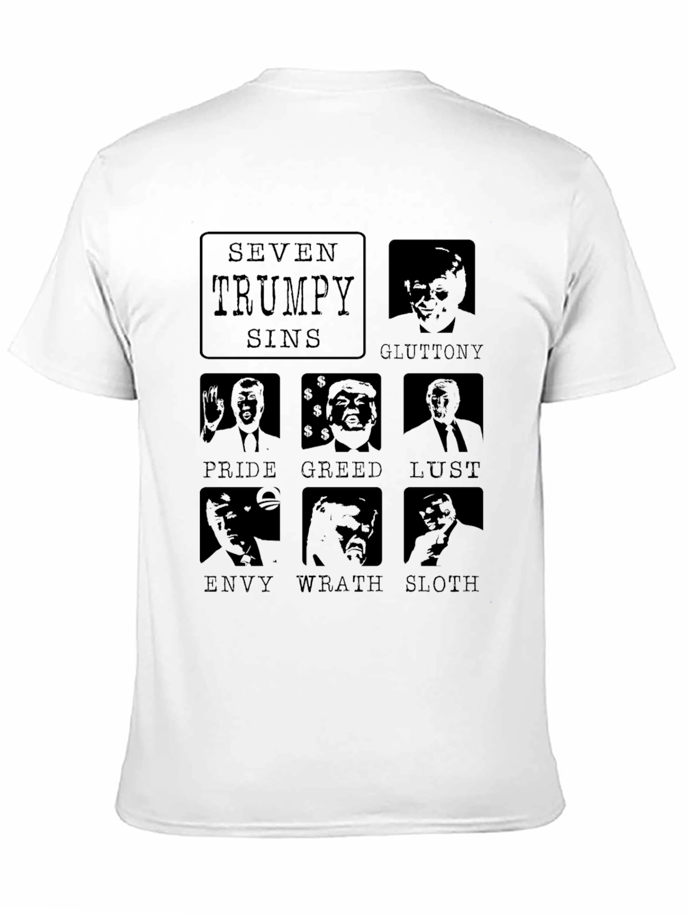 Black Seven Trumpy Sins Black Graphic T-Shirt view 11