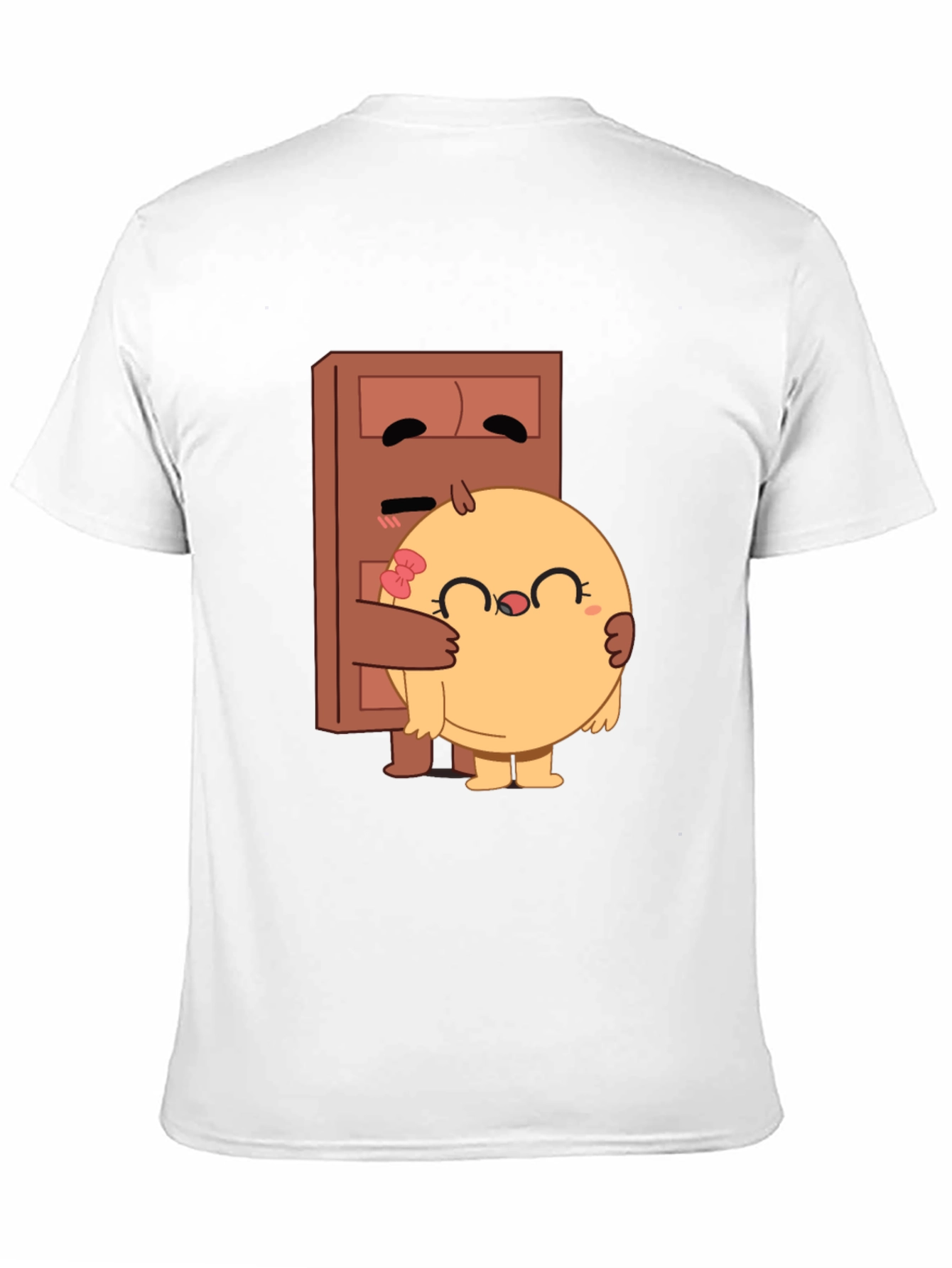 Black Cute Cartoon Hug T-Shirt view 11