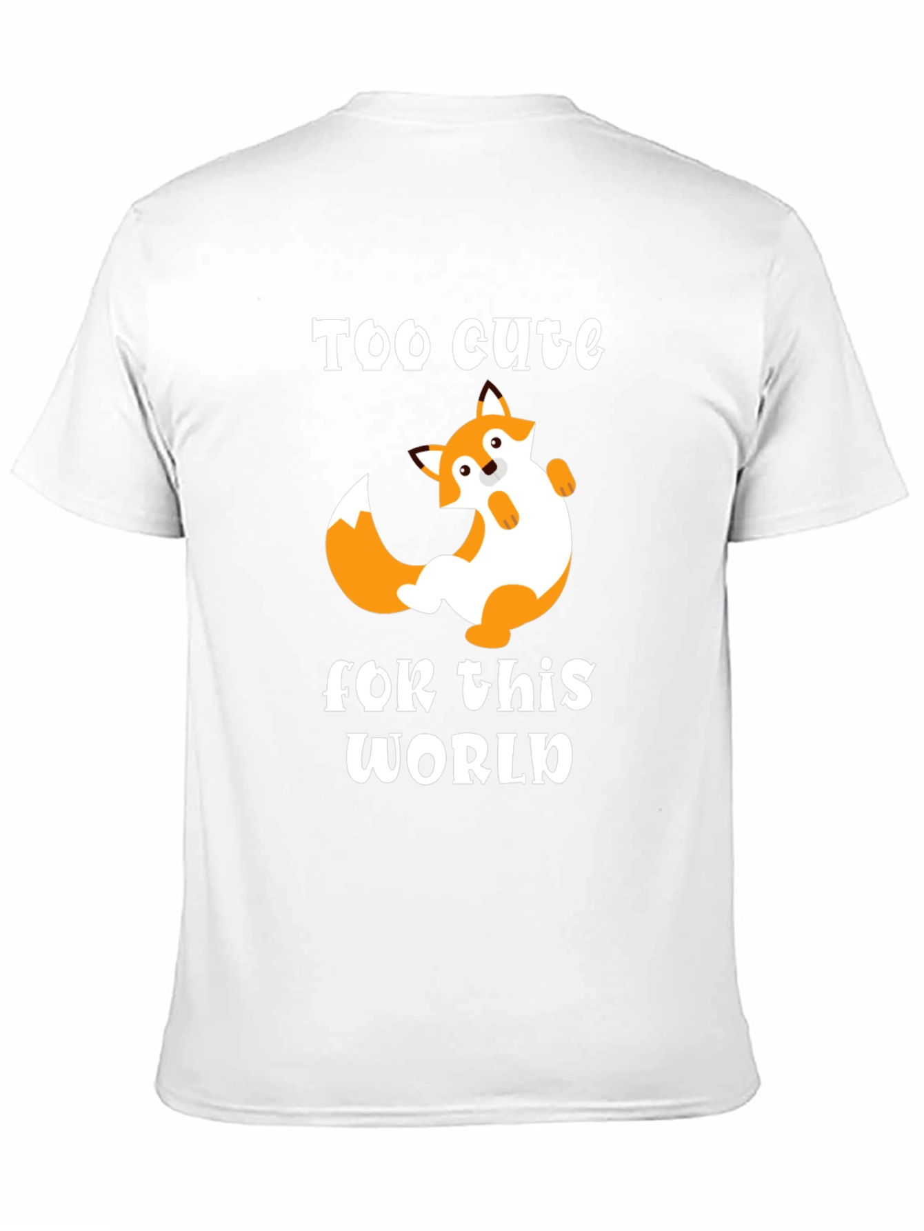 Black Cute Fox Graphic Tee - Too Cute For This World T-Shirt view 11