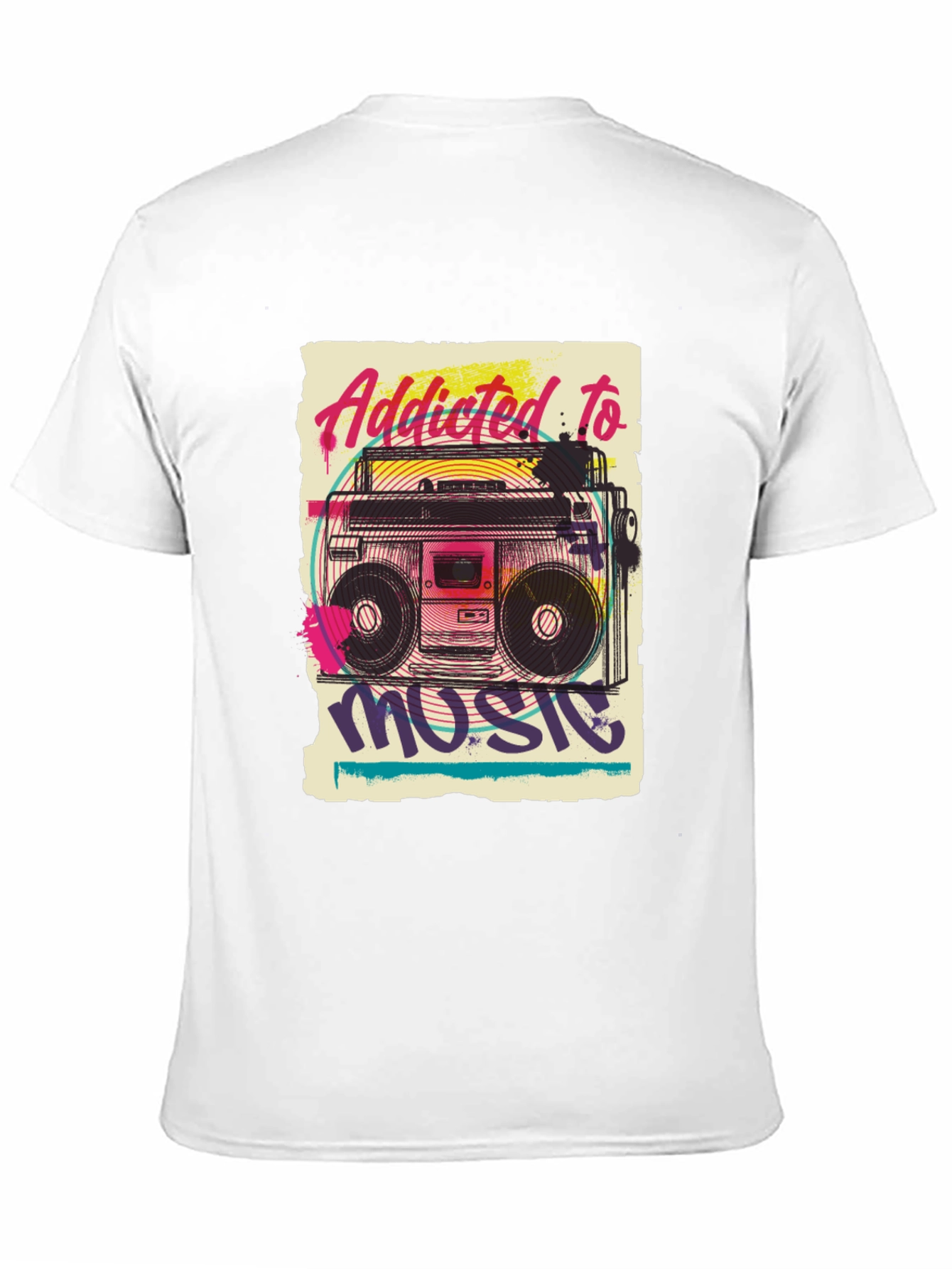 Black Addicted to Music Graphic Tee view 11
