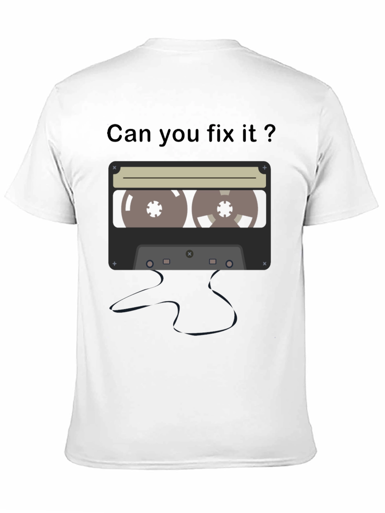 Black Retro Cassette Tape Graphic T-Shirt view 11