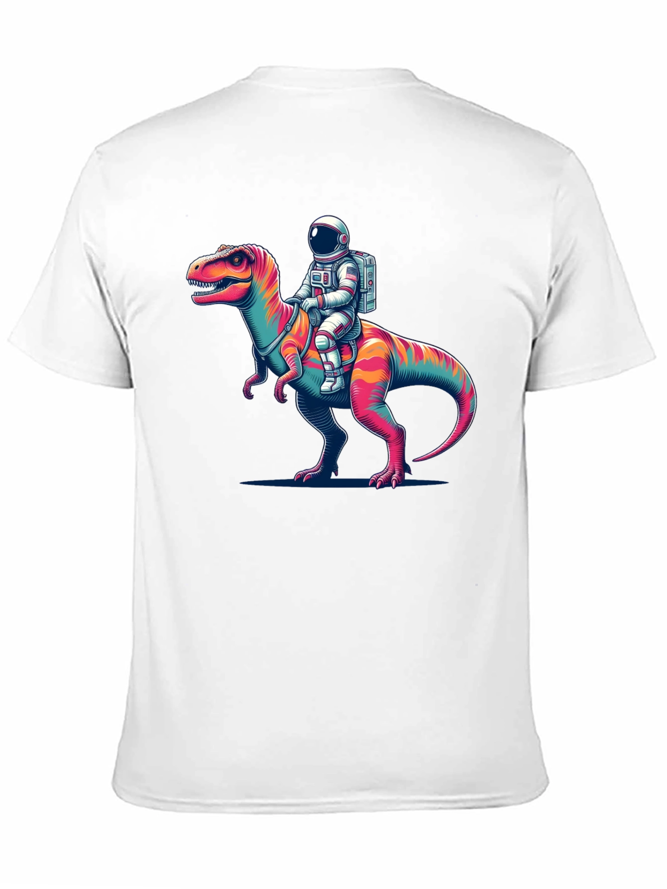 Black Astronaut Riding Dinosaur Graphic Tee view 11