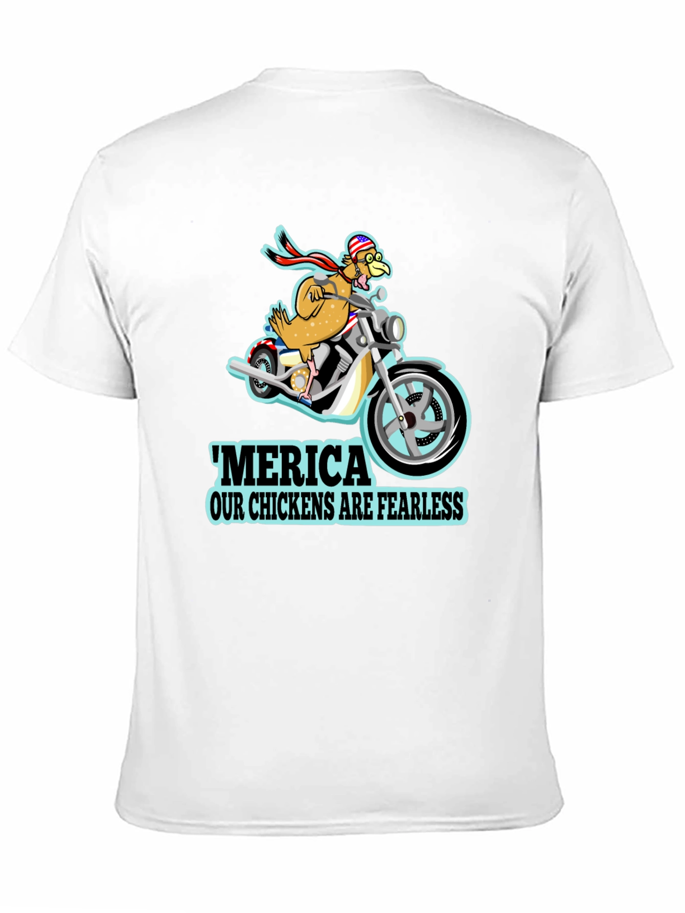 Black Fearless Chicken Rider Graphic Tee view 11