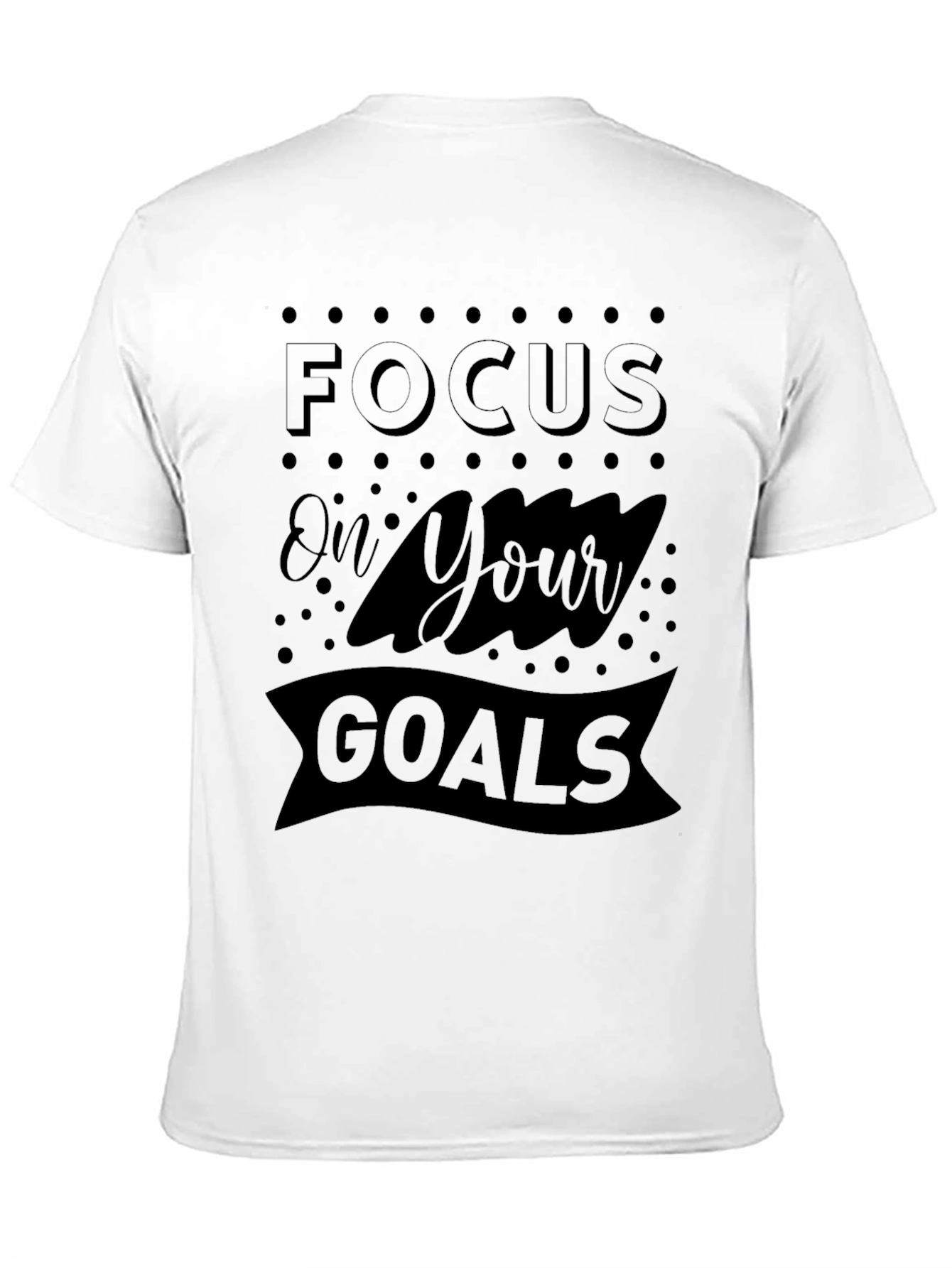 Black Focus on Your Goals Graphic Print Men's Black T-Shirt view 11
