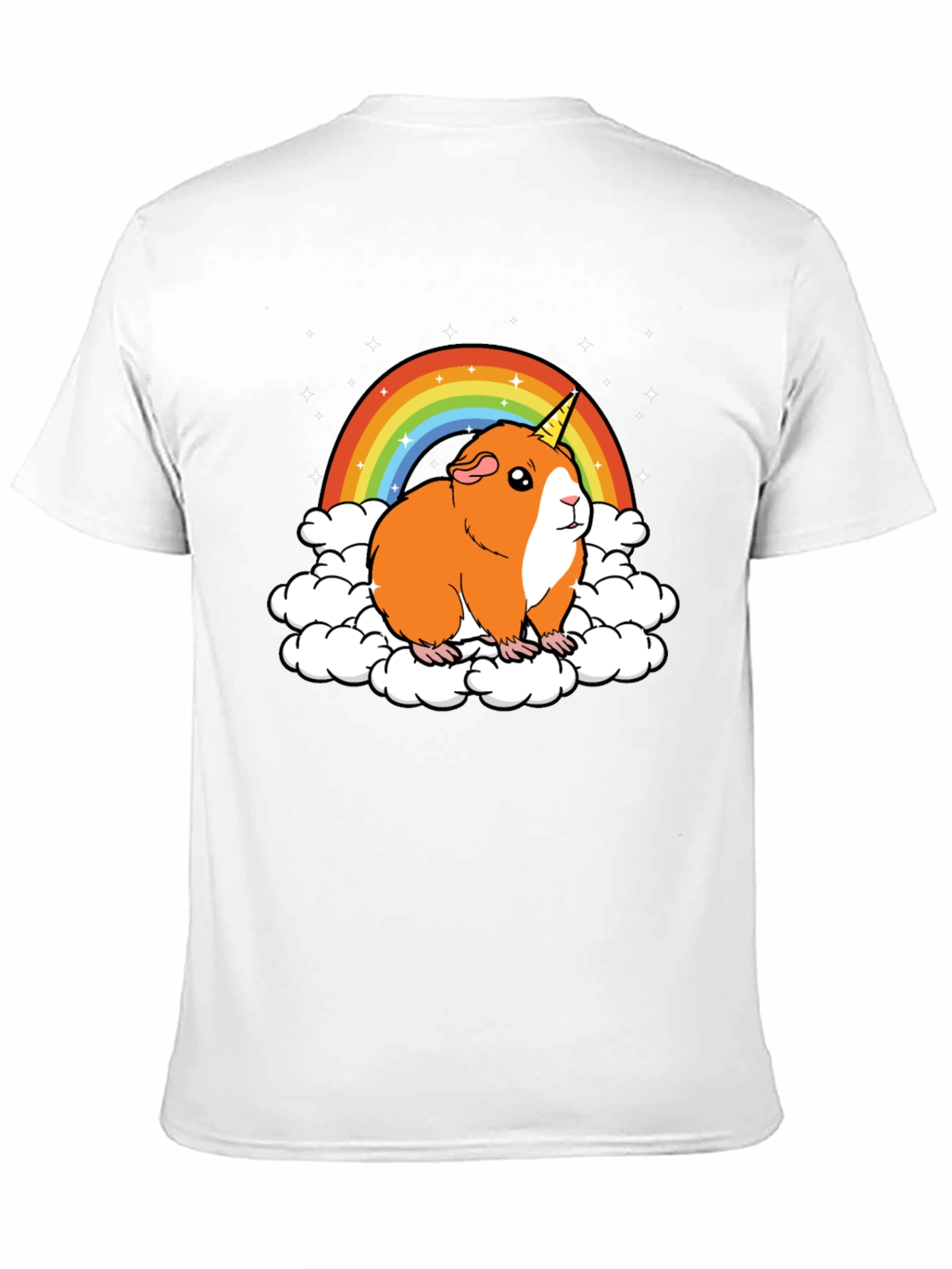 Black Guinea Pig Unicorn Rainbow Graphic Tee view 11