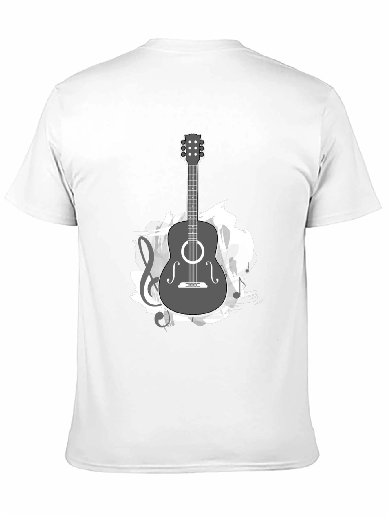 Black Guitar Music Graphic Tee - Black Cotton T-Shirt view 11