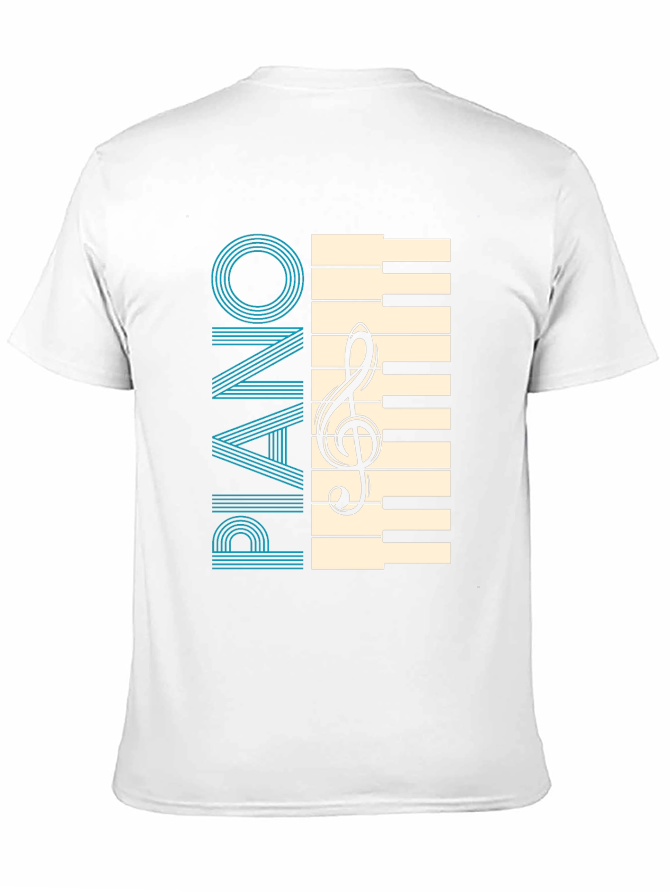 Black Piano Keys & Clef Graphic T-Shirt - Musician's Style view 11
