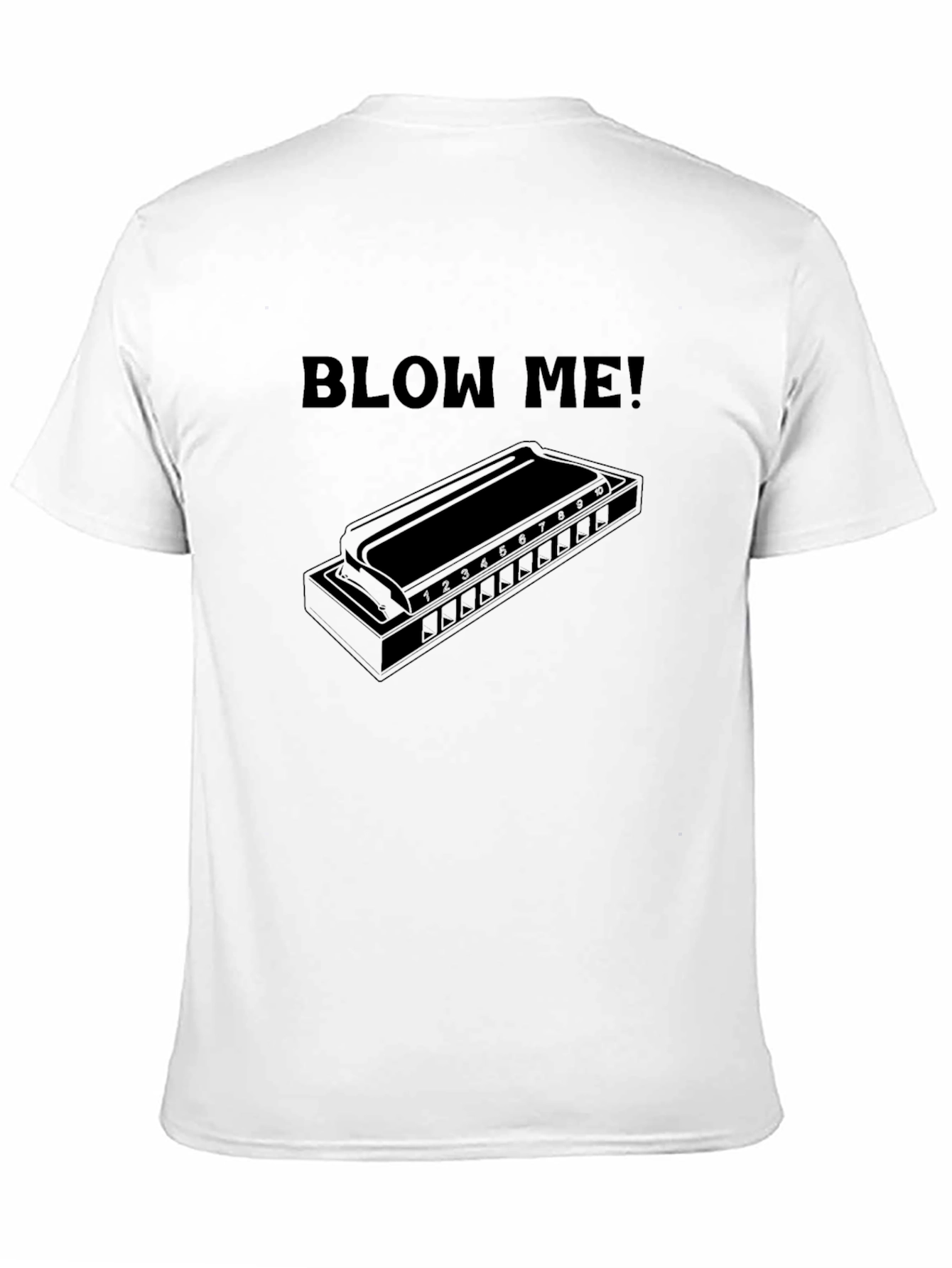 Black Blow Me Harmonica T-Shirt - Music Lover's Tee view 11