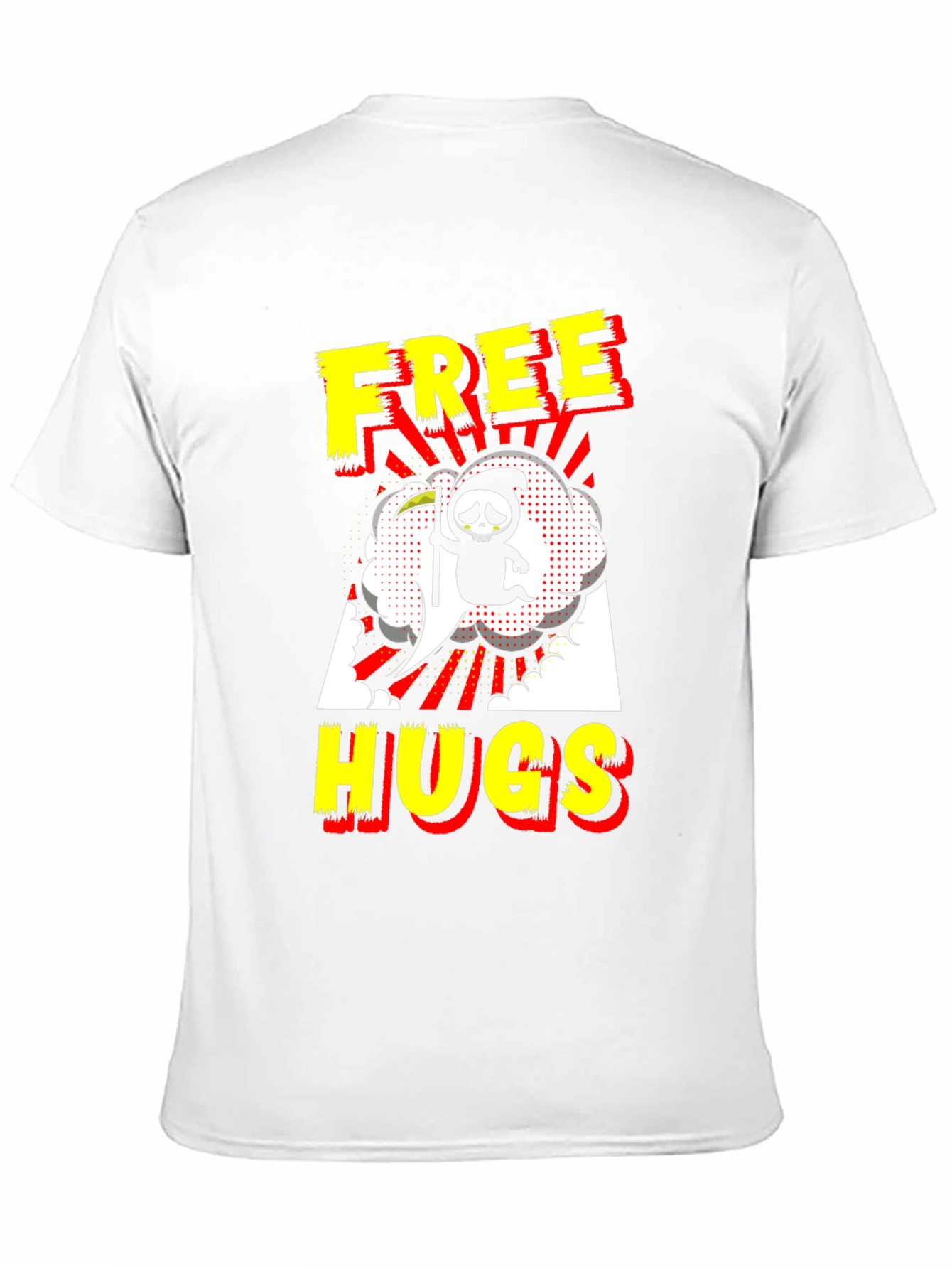 Black Free Hugs Grim Reaper Black T-Shirt view 11