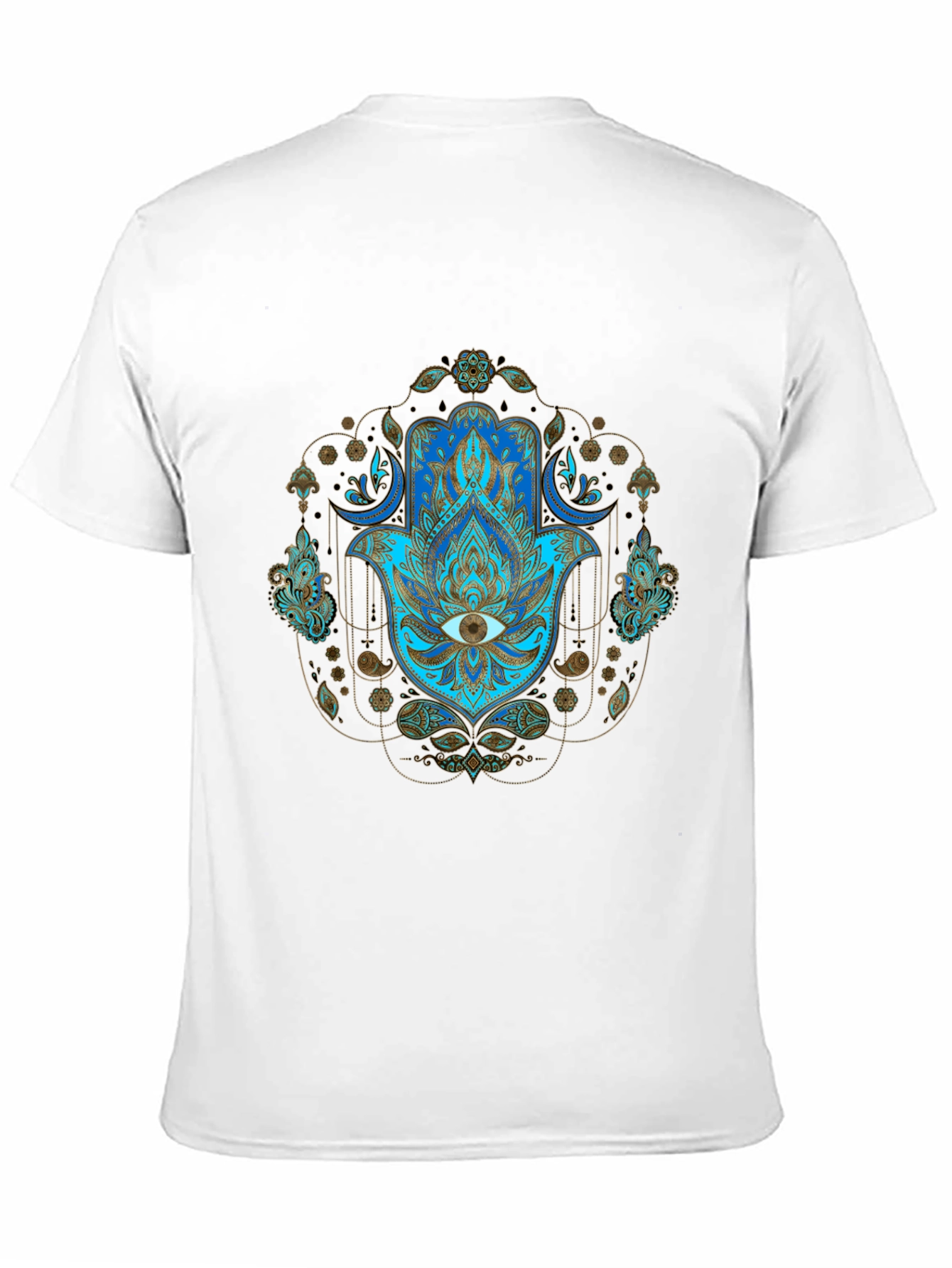 Black Hamsa Hand Graphic Print Tee - Spiritual Protection T-Shirt view 11