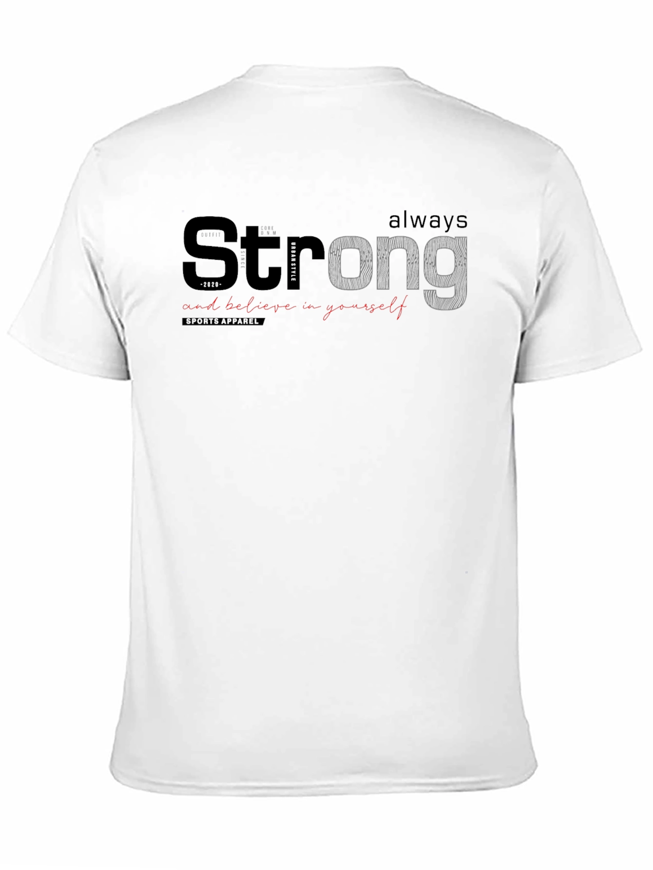 Black Strong Graphic Print Crew Neck T-Shirt view 11