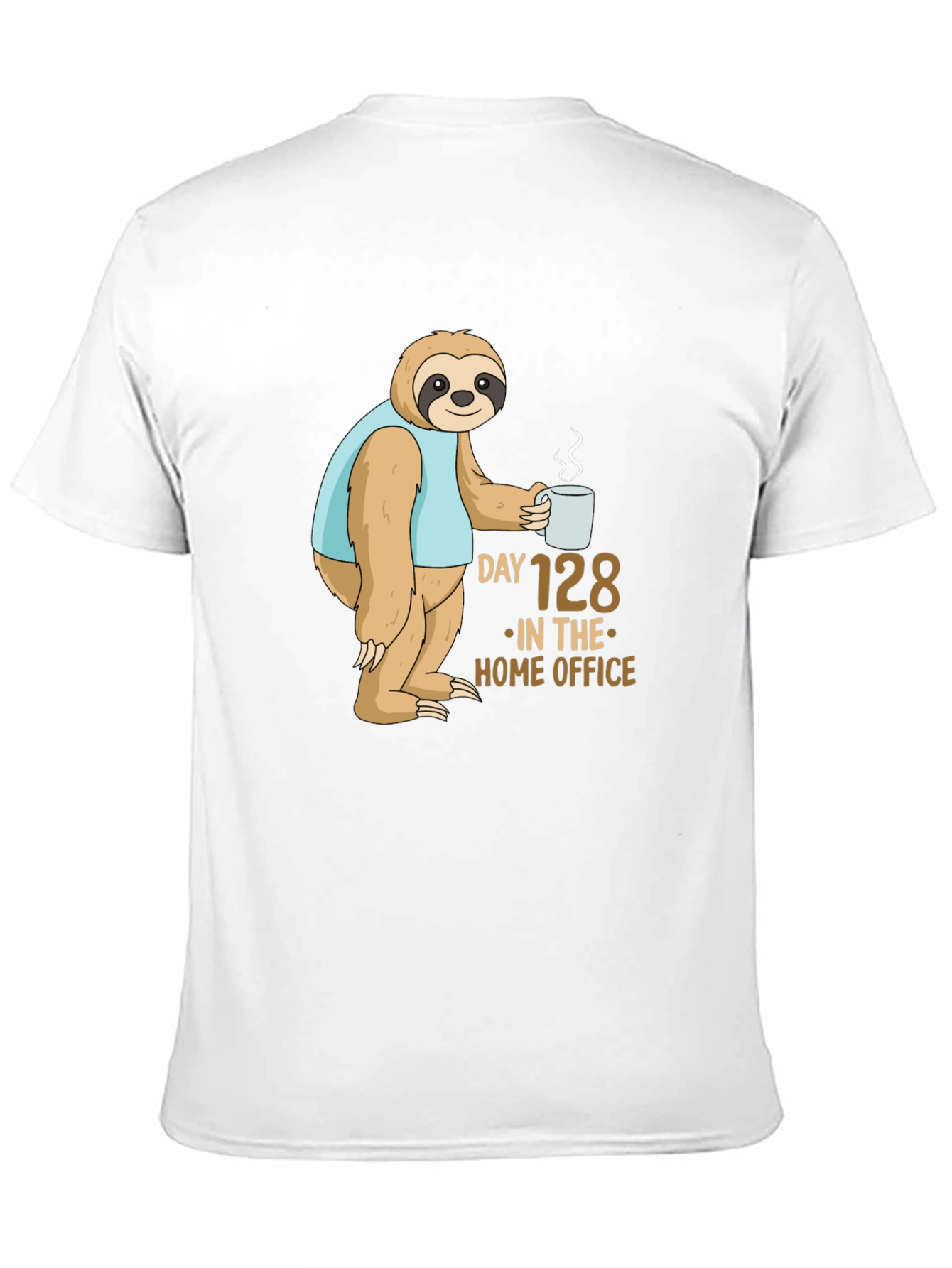 Black Sloth Day 128 Home Office T-Shirt view 11