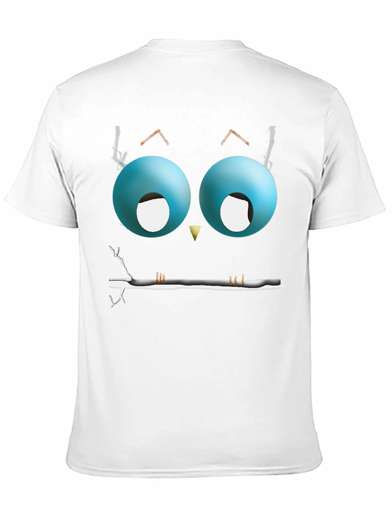 Black Cartoon Owl Eyes T-Shirt - Men's Black Graphic Tee view 11