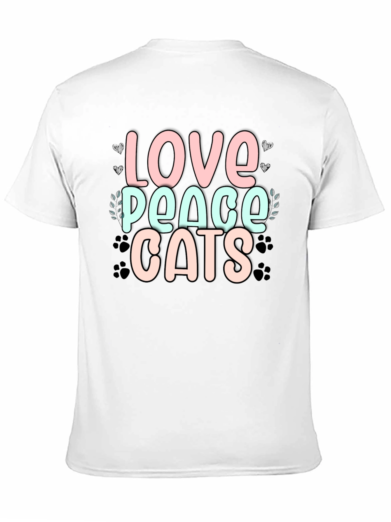 Love Peace Cats Black T-Shirt - 11