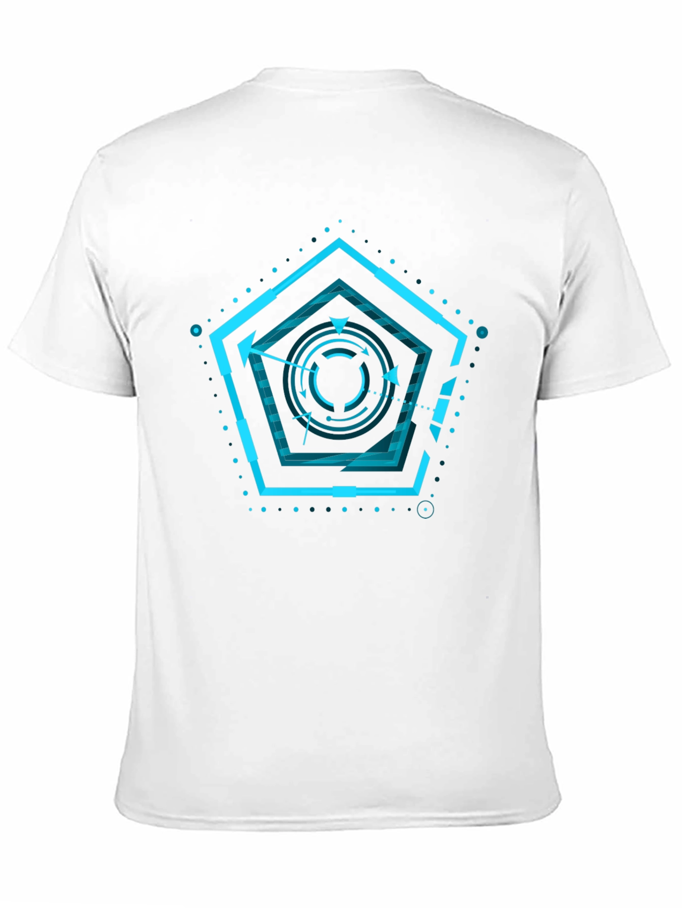 Black Cyberpunk Pentagonal Graphic T-Shirt view 11