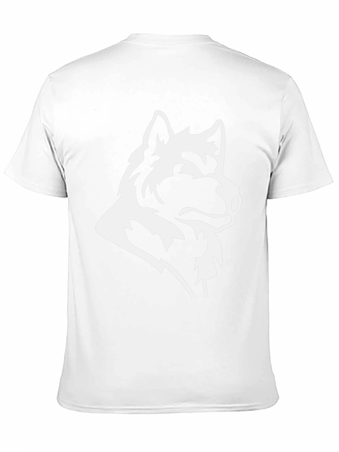 Black Black T-Shirt with White Wolf Graphic view 11