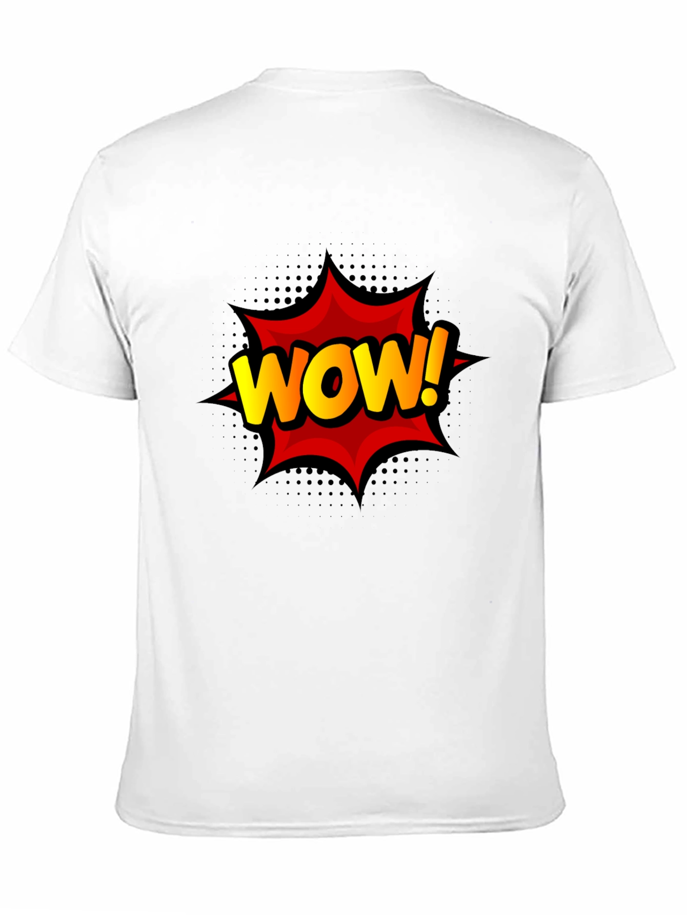 Black WOW! Graphic Print Tee - Black Cotton T-Shirt view 11