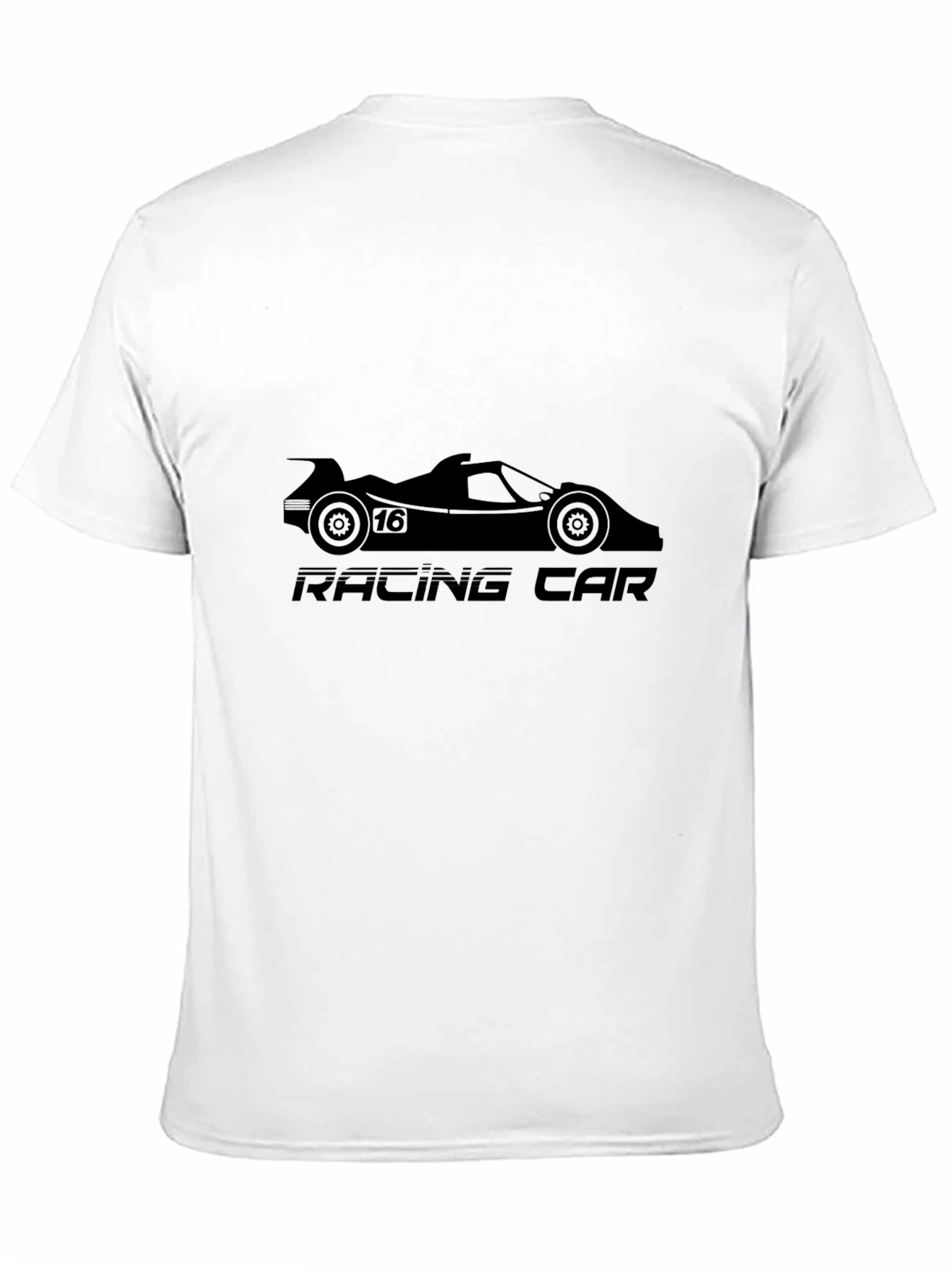 Black Racing Car Graphic Tee - Black Cotton T-Shirt view 11