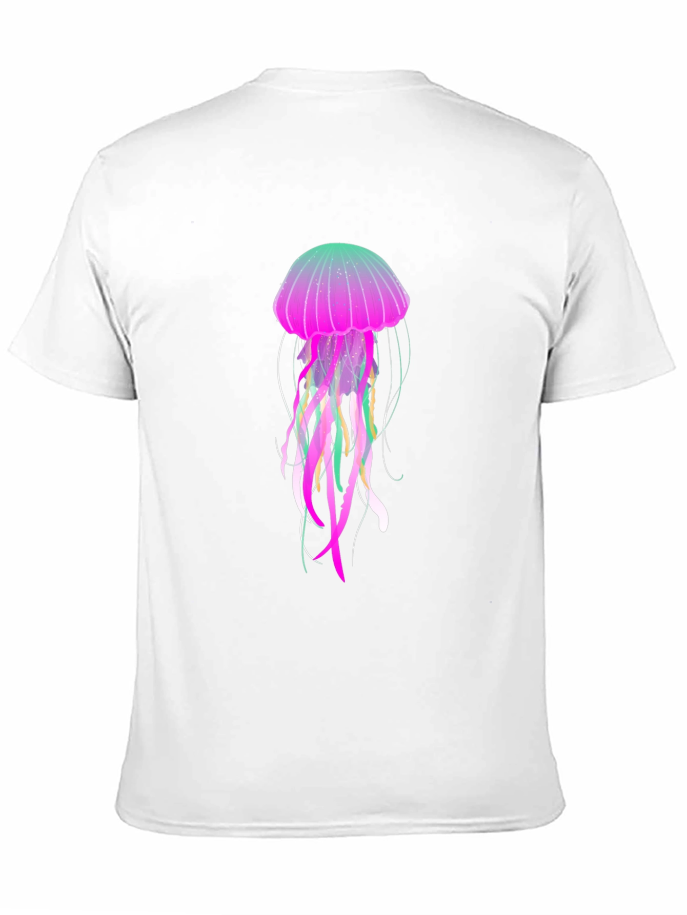Black Neon Jellyfish Graphic Black T-Shirt view 11