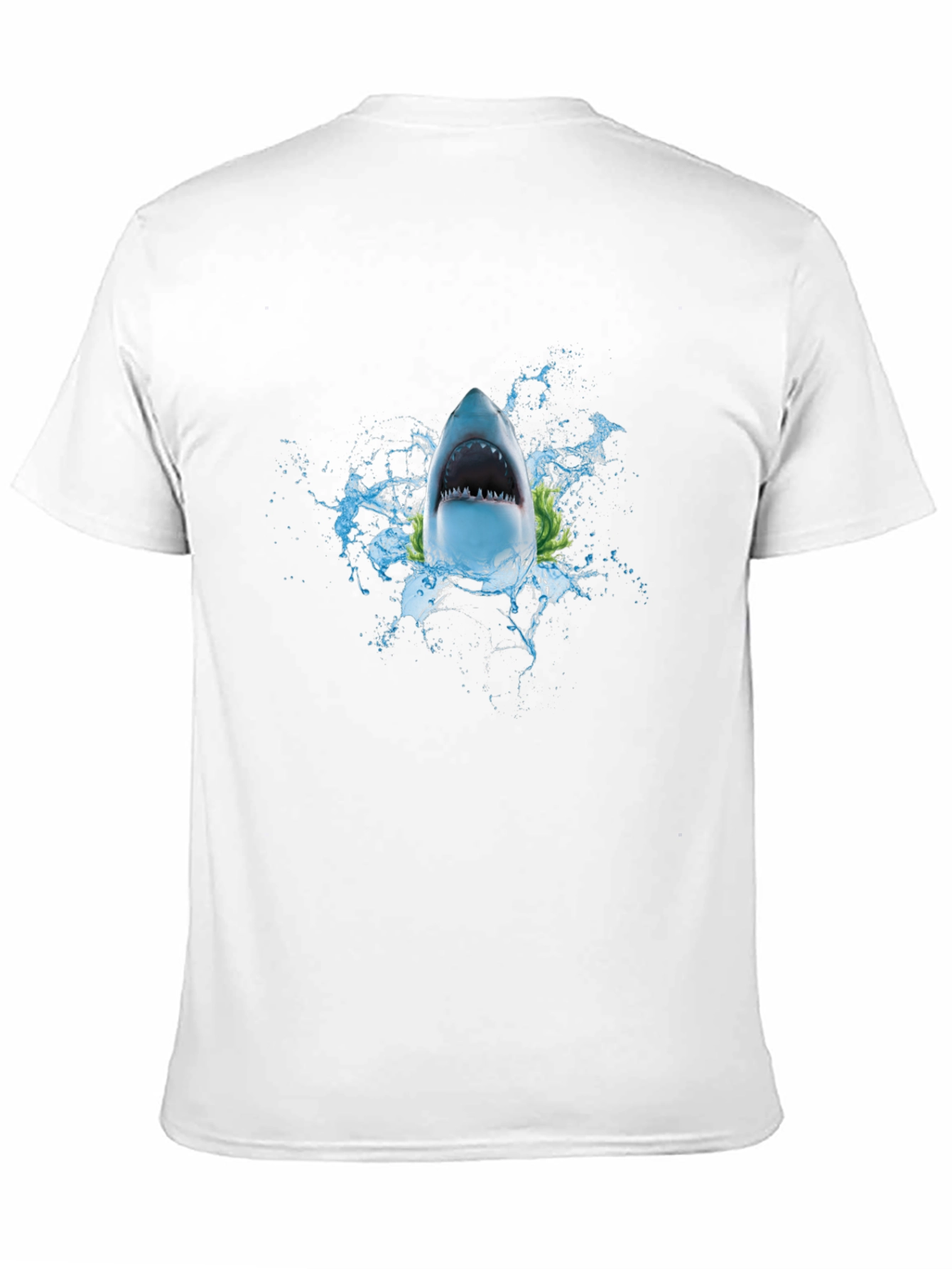 Black Shark Attack Graphic Tee - Black Cotton T-Shirt view 11